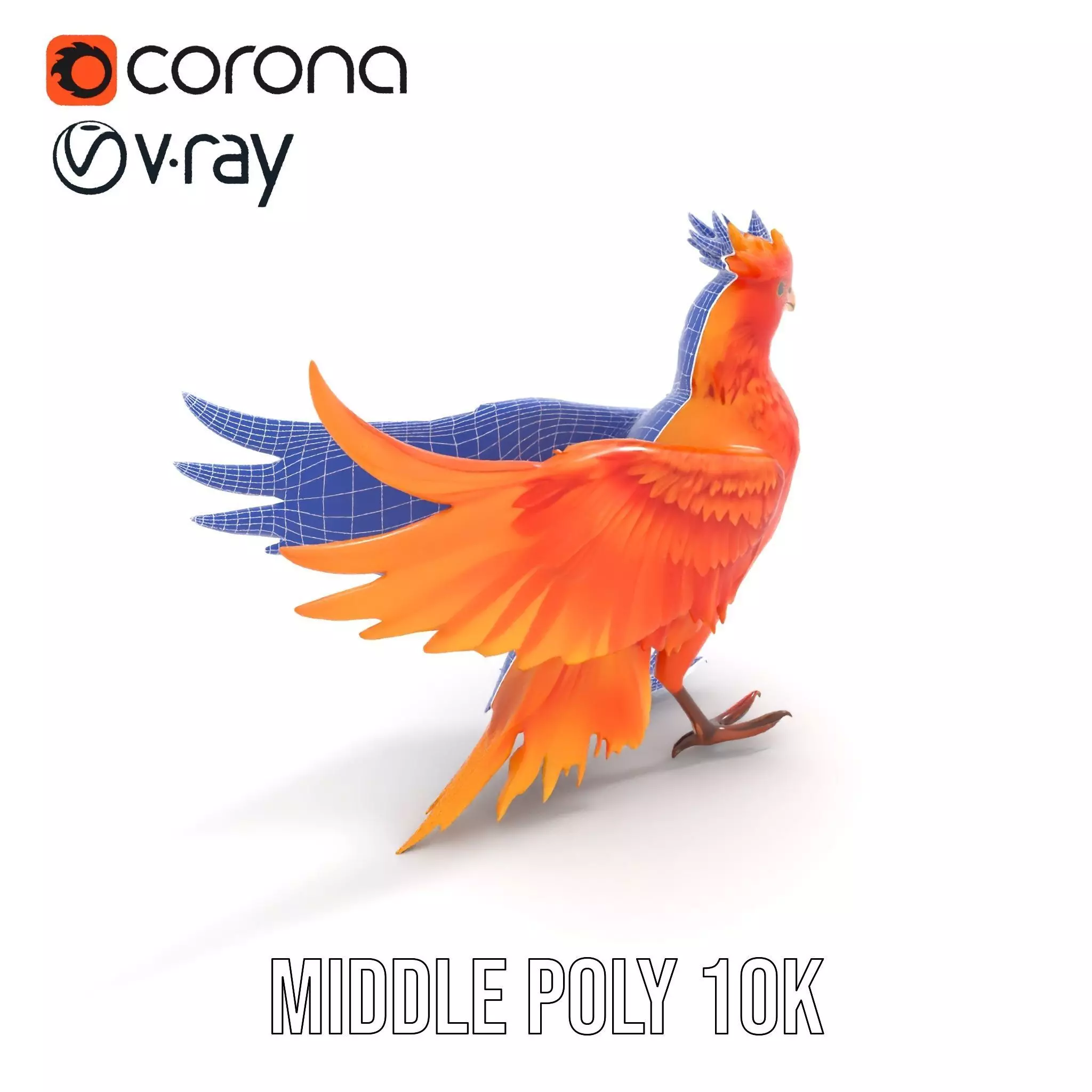 Fiery Phoenix Feather model pack Low-poly 3D model_18