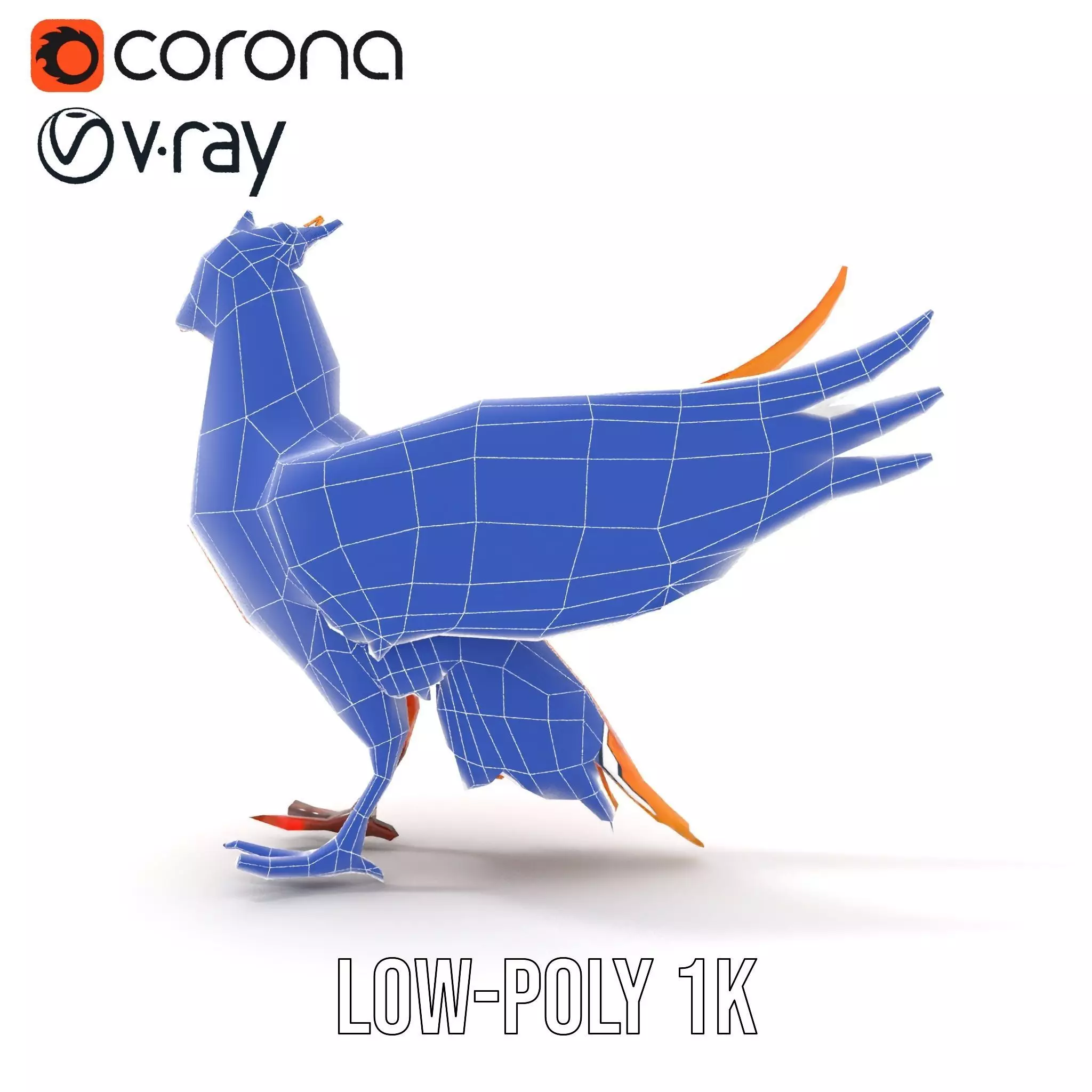 Fiery Phoenix Feather model pack Low-poly 3D model_19
