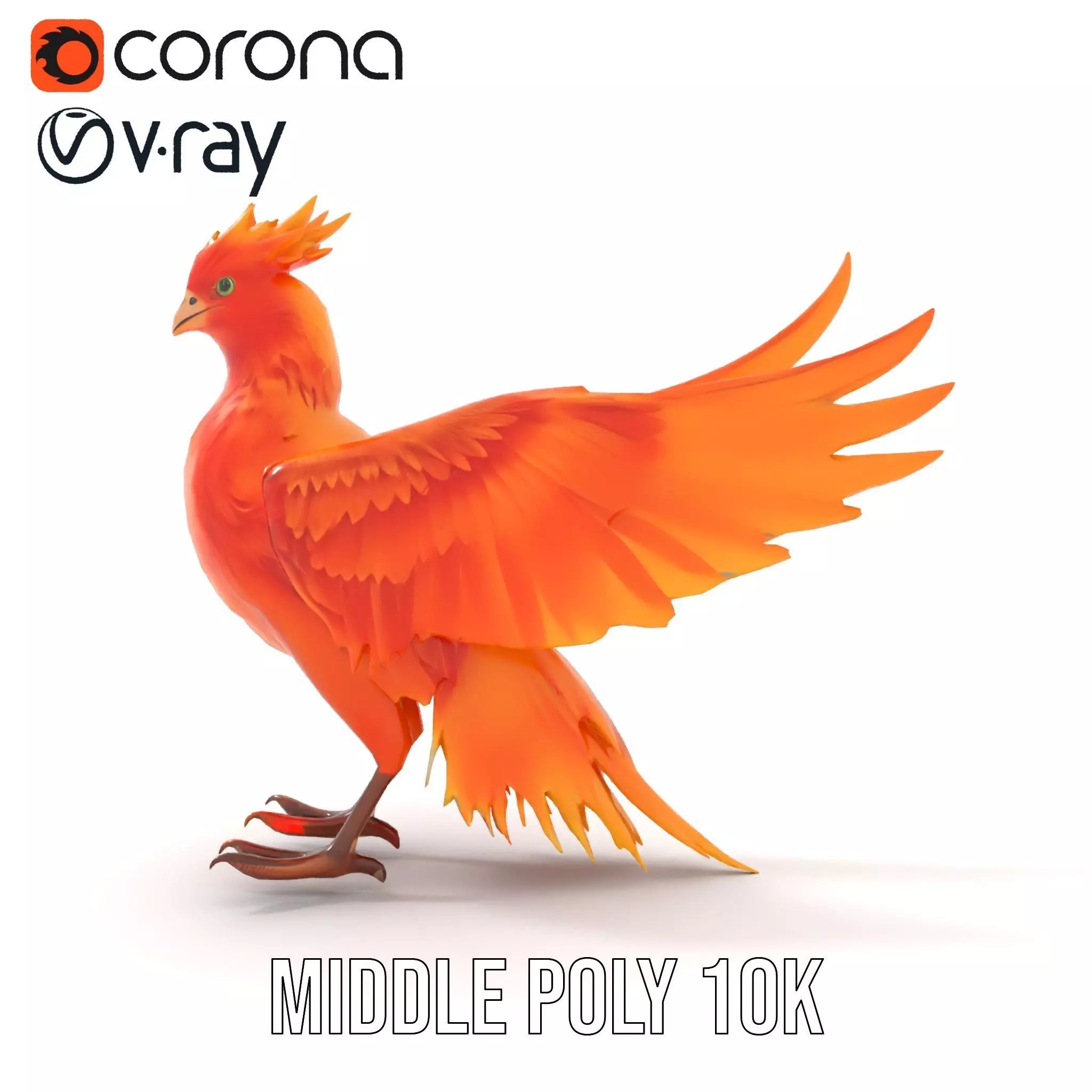 Fiery Phoenix Feather model pack Low-poly 3D model_21