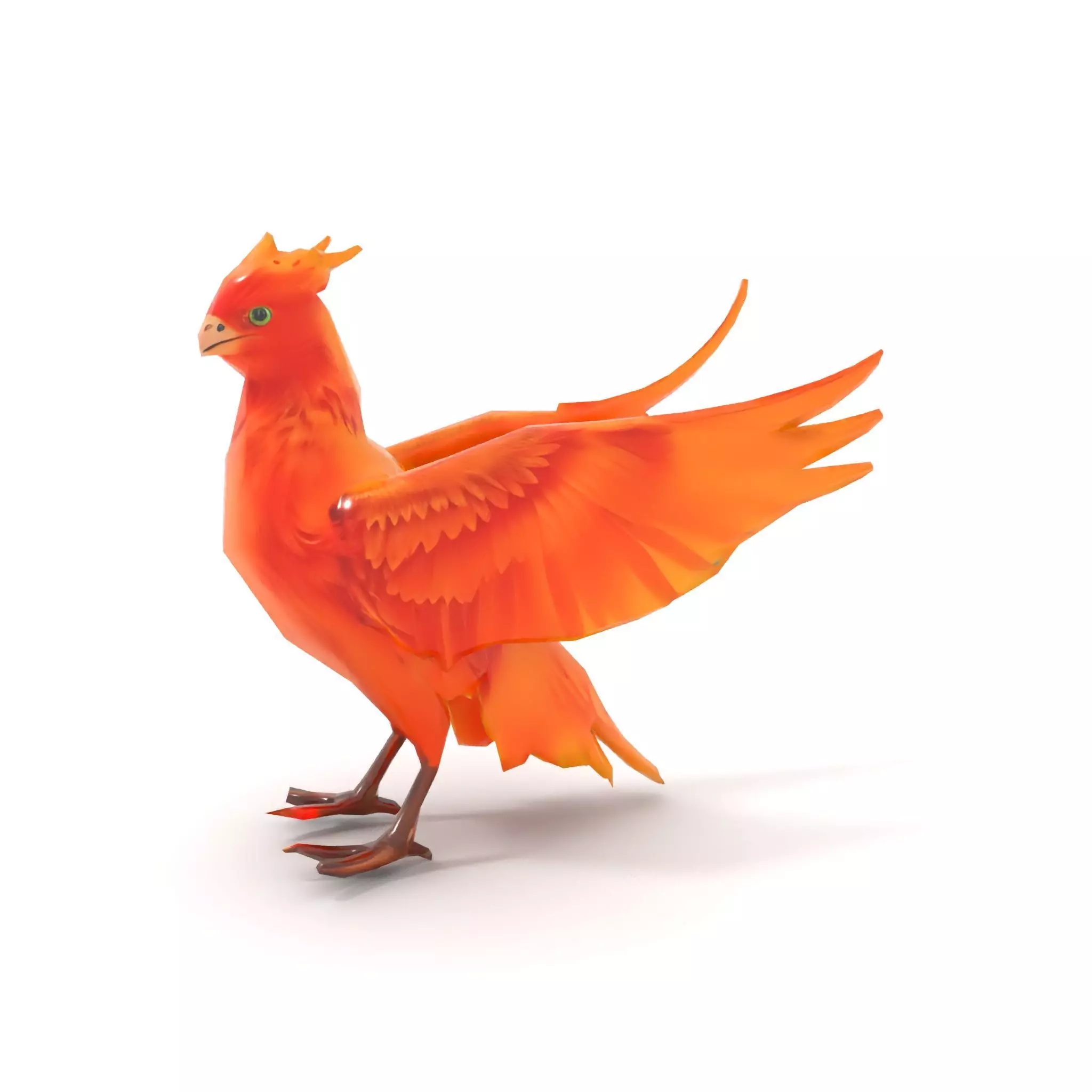 Fiery Phoenix Feather model pack Low-poly 3D model_7