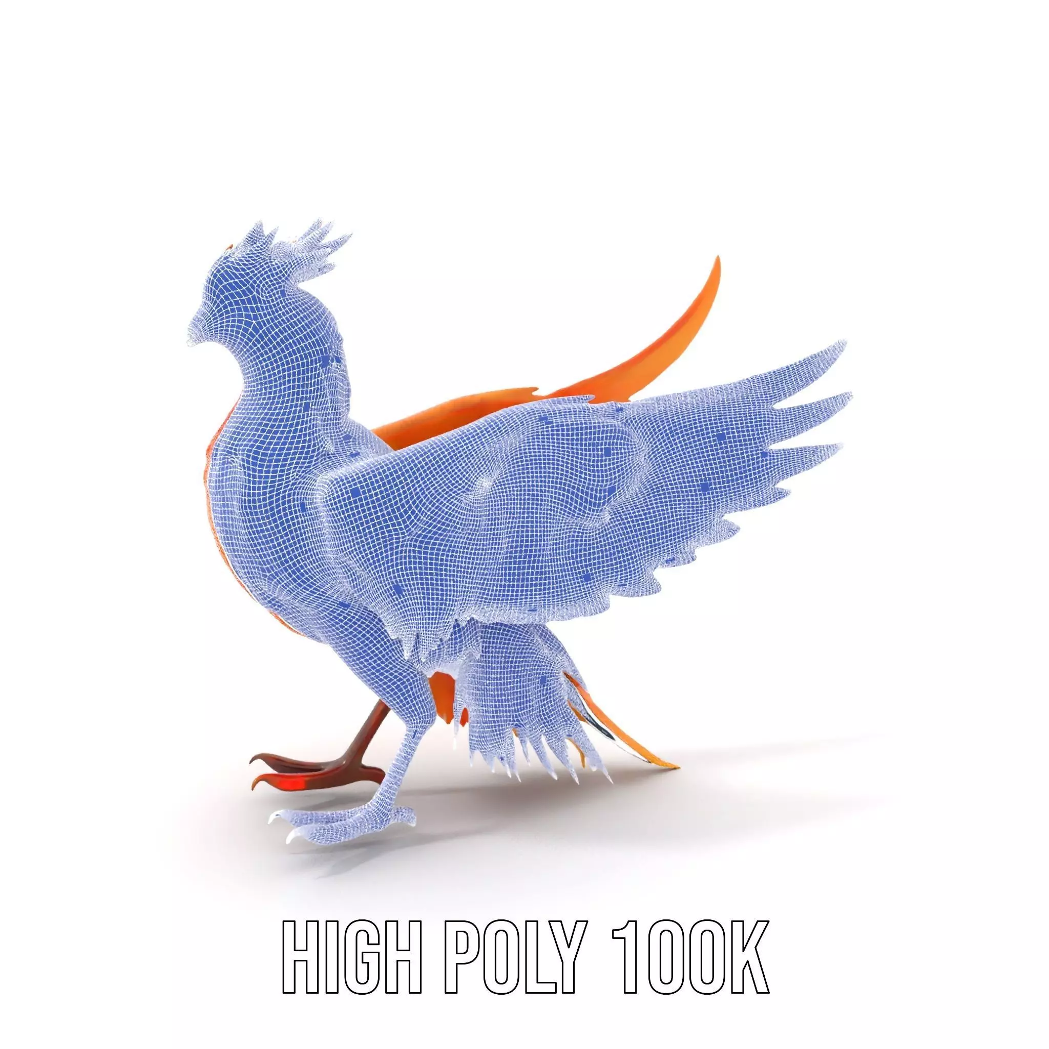 Fiery Phoenix Feather model pack Low-poly 3D model_4