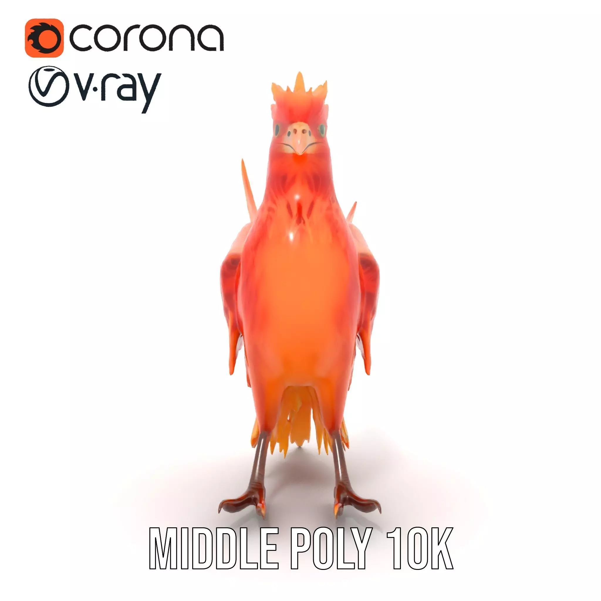 Fiery Phoenix Feather model pack Low-poly 3D model_30