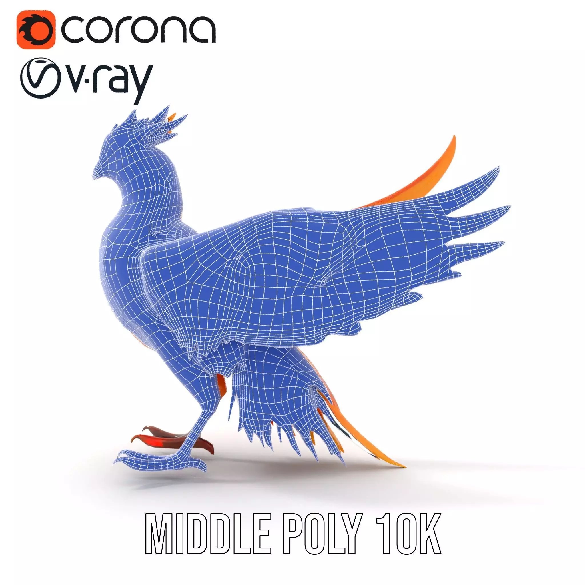 Fiery Phoenix Feather model pack Low-poly 3D model_13