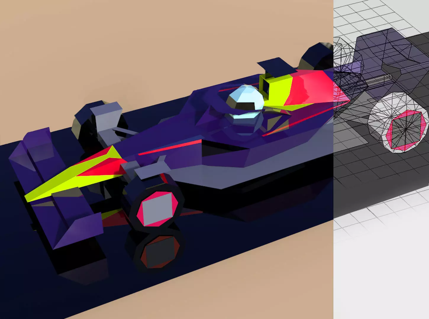F1 Red Bull Low Poly Formula RedBull Redbull Game Lowpoly f1 Free low-poly 3D model
