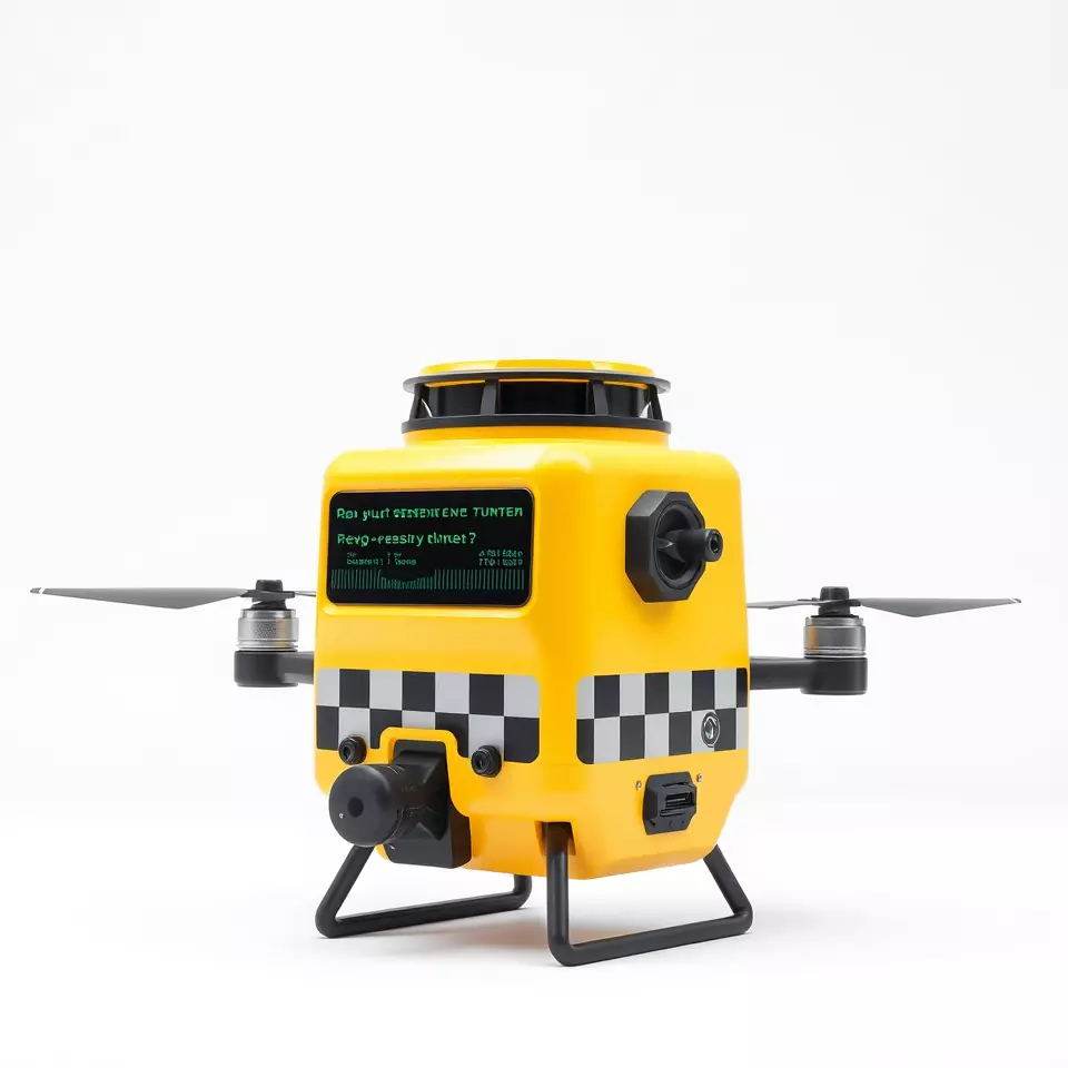 Yellow Surveillance Drone model pack Low-poly 3D model_2