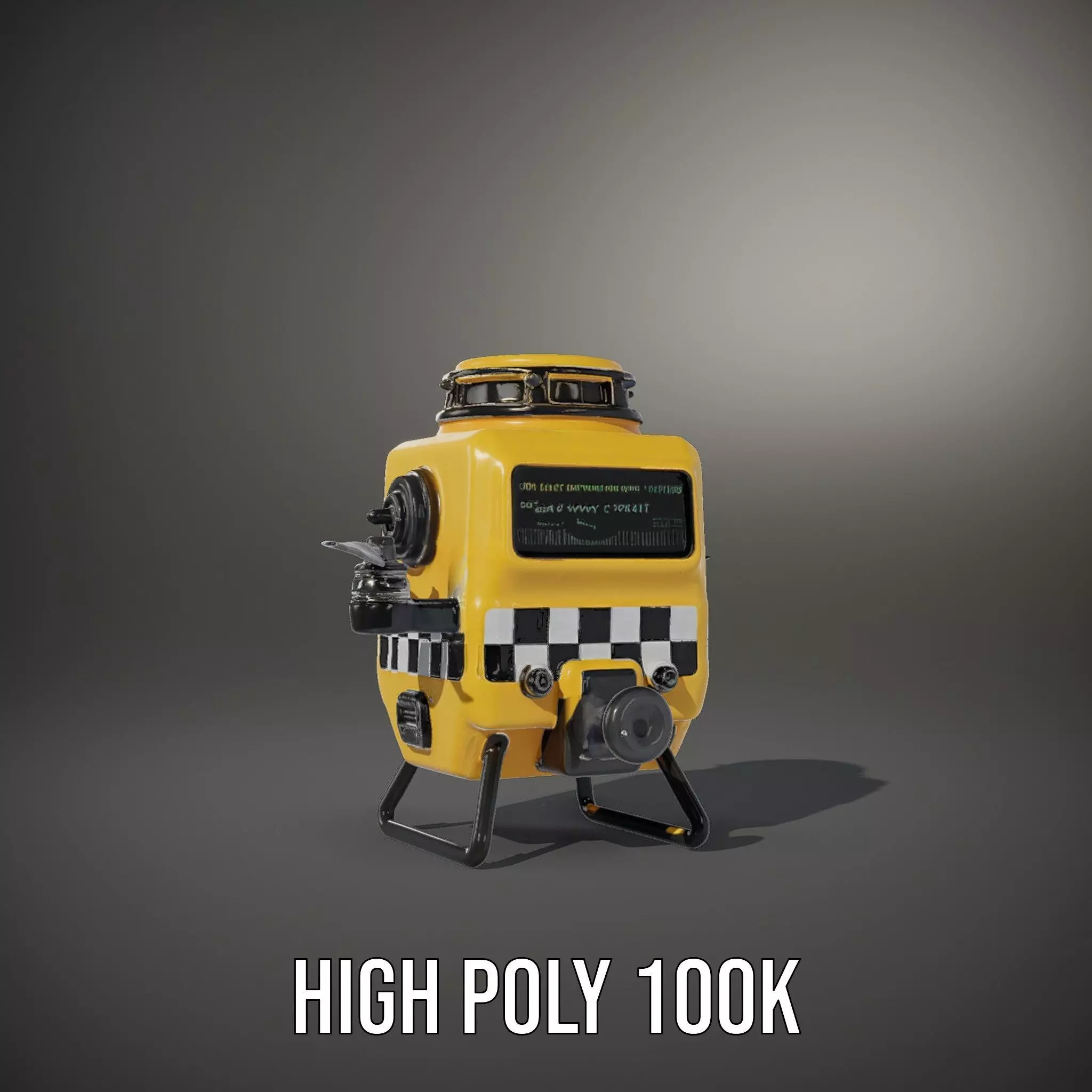 Yellow Surveillance Drone model pack Low-poly 3D model_8