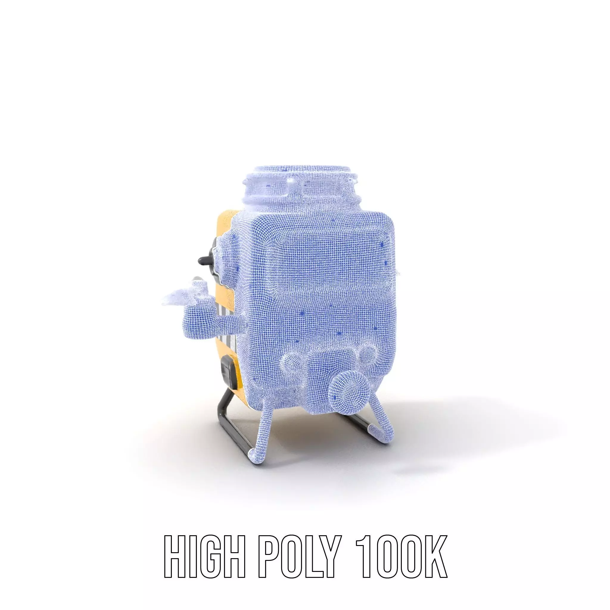 Yellow Surveillance Drone model pack Low-poly 3D model_4