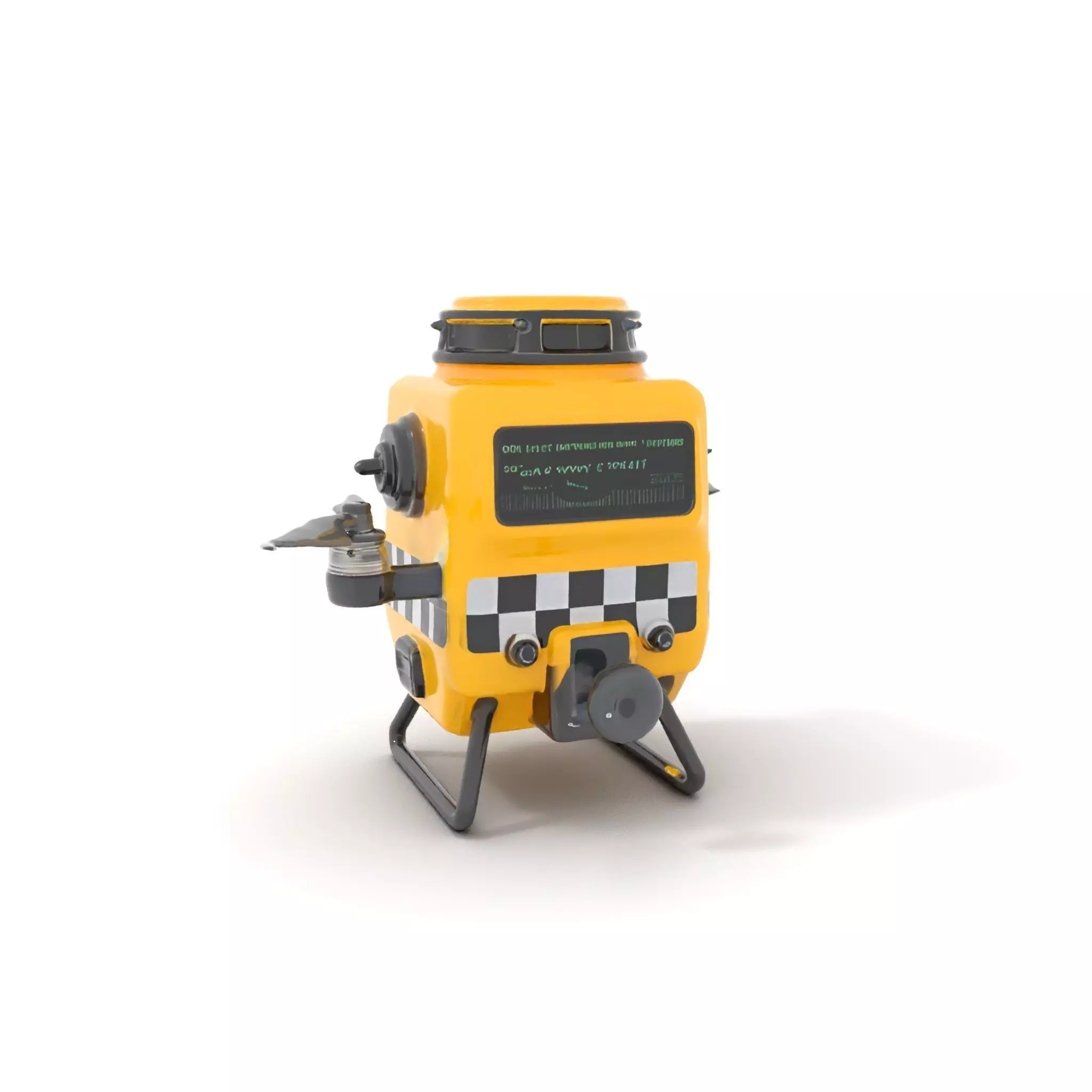 Yellow Surveillance Drone model pack Low-poly 3D model_0