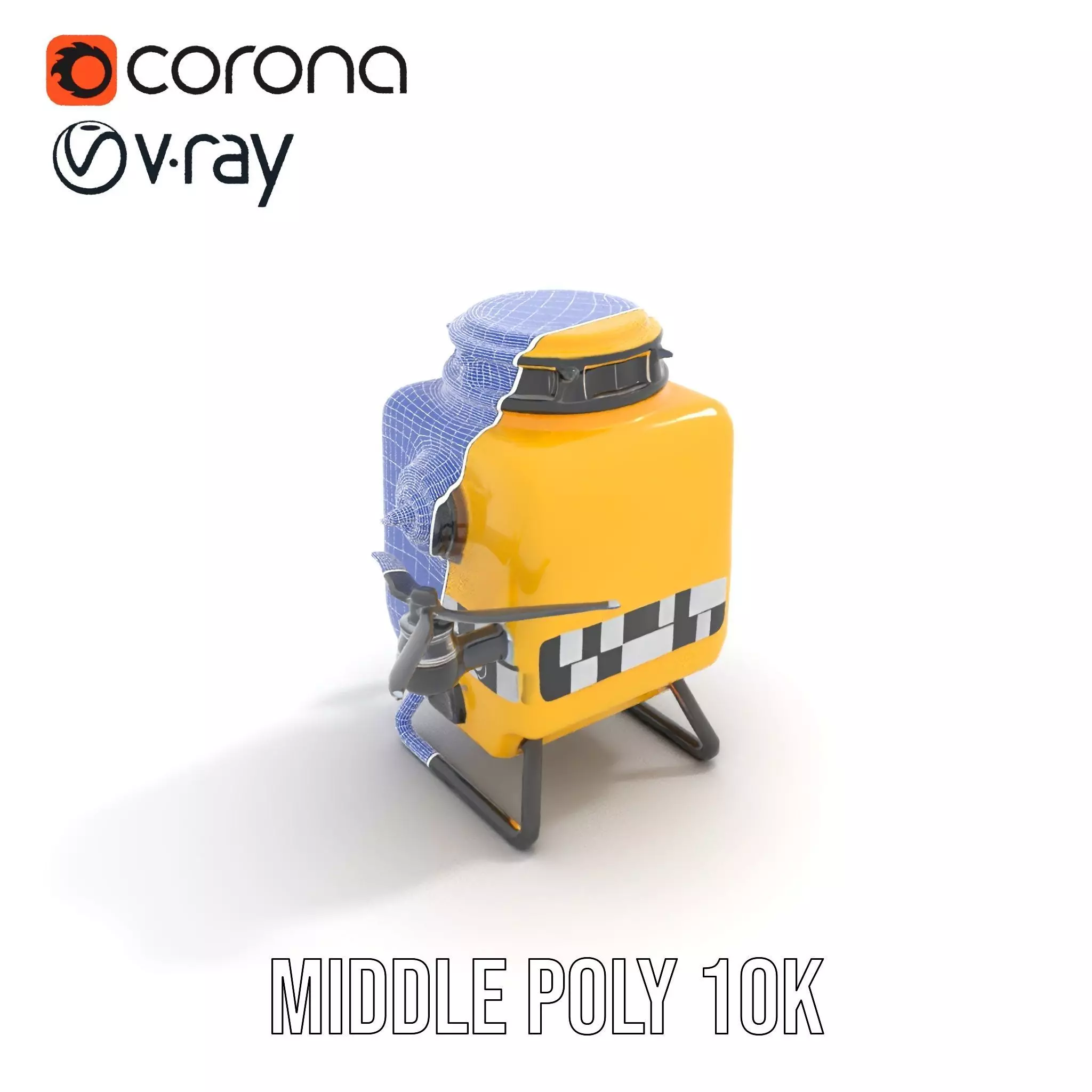 Yellow Surveillance Drone model pack Low-poly 3D model_24