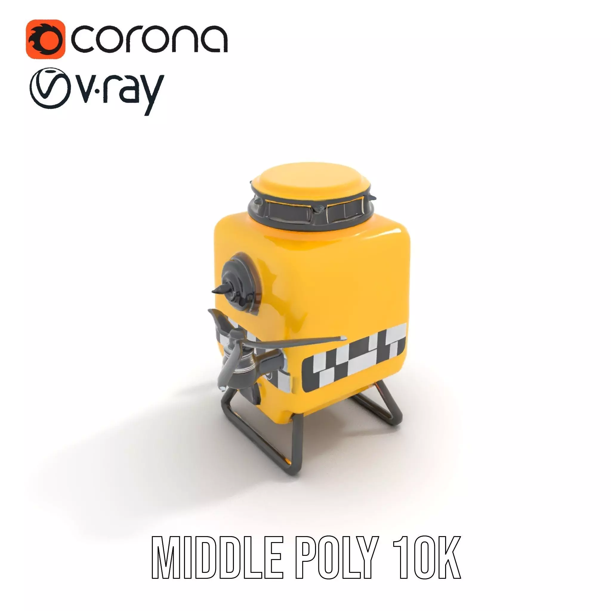 Yellow Surveillance Drone model pack Low-poly 3D model_5