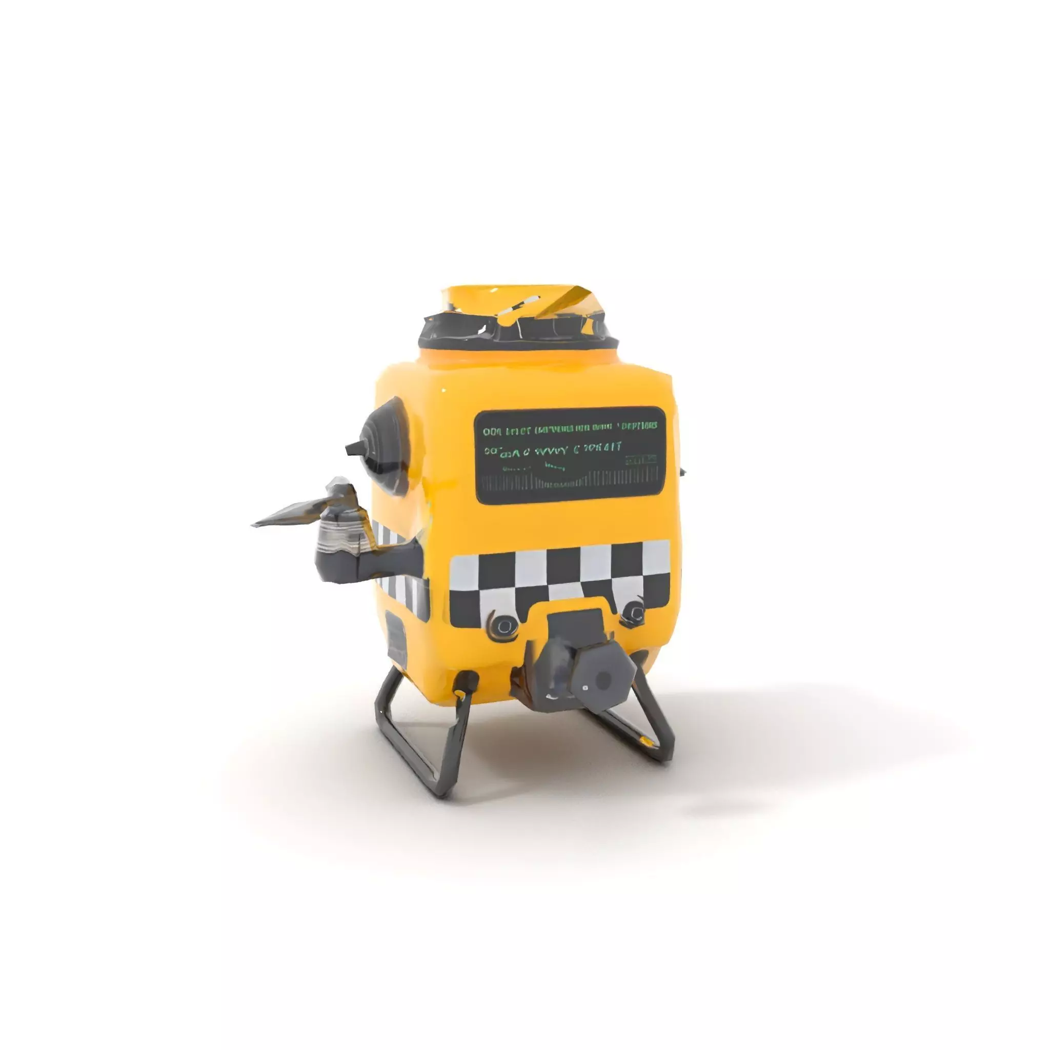 Yellow Surveillance Drone model pack Low-poly 3D model_7