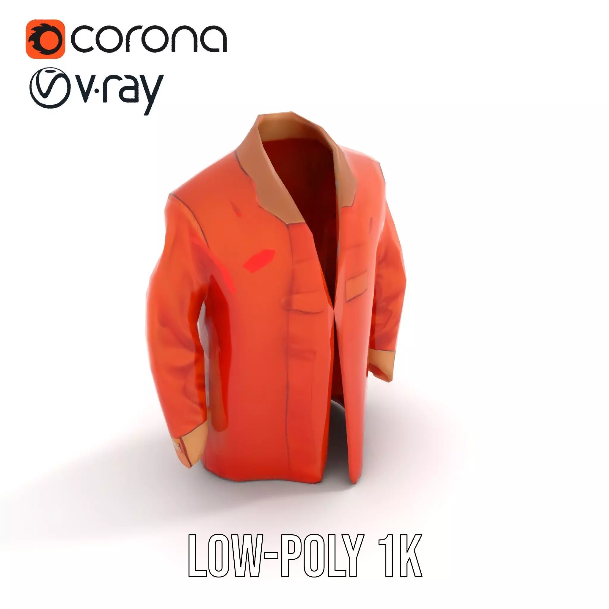 Elegant Orange Robe model pack Low-poly 3D model_17