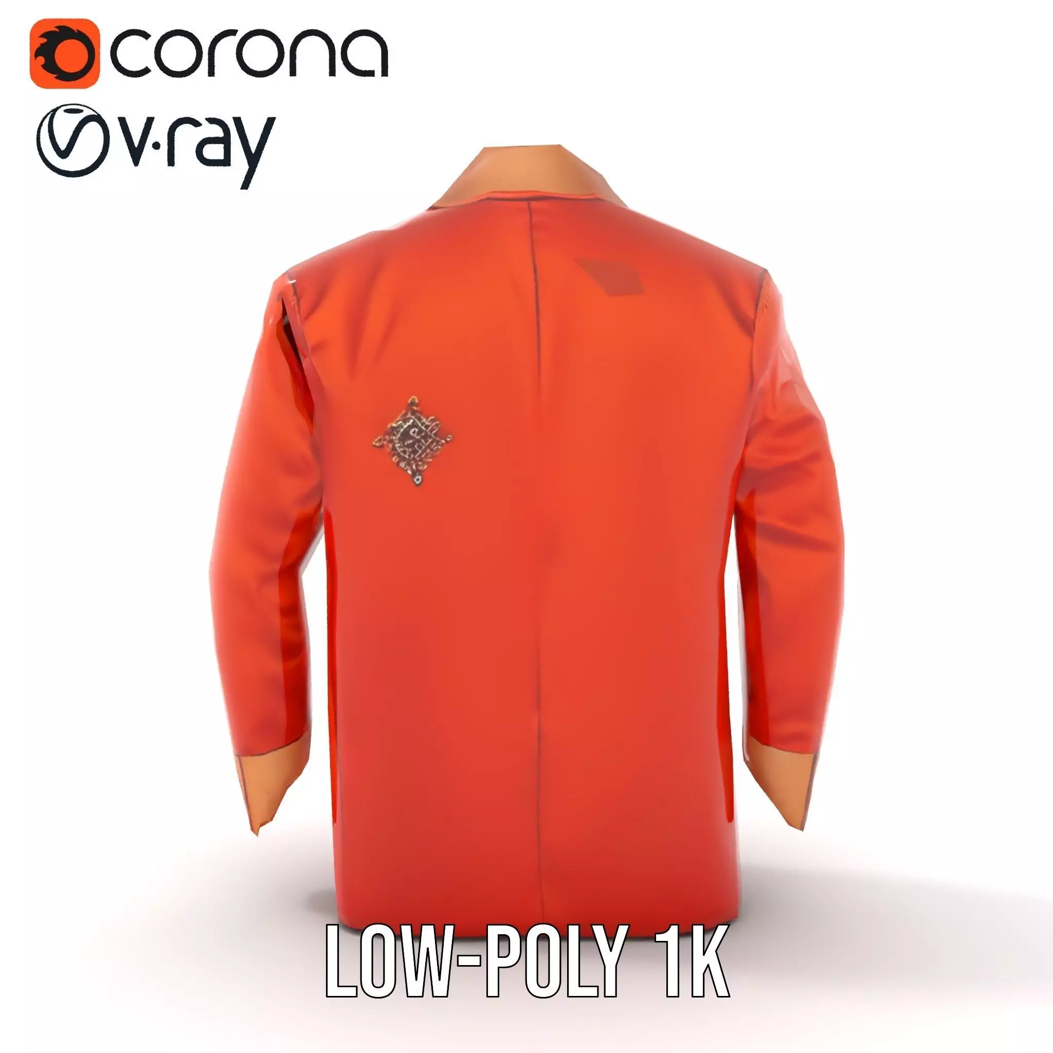 Elegant Orange Robe model pack Low-poly 3D model_14