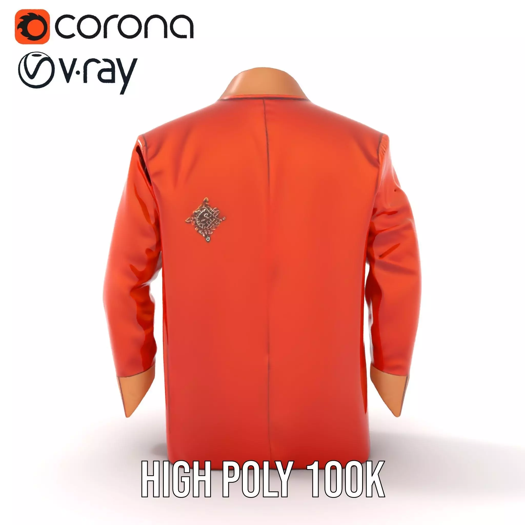 Elegant Orange Robe model pack Low-poly 3D model_31