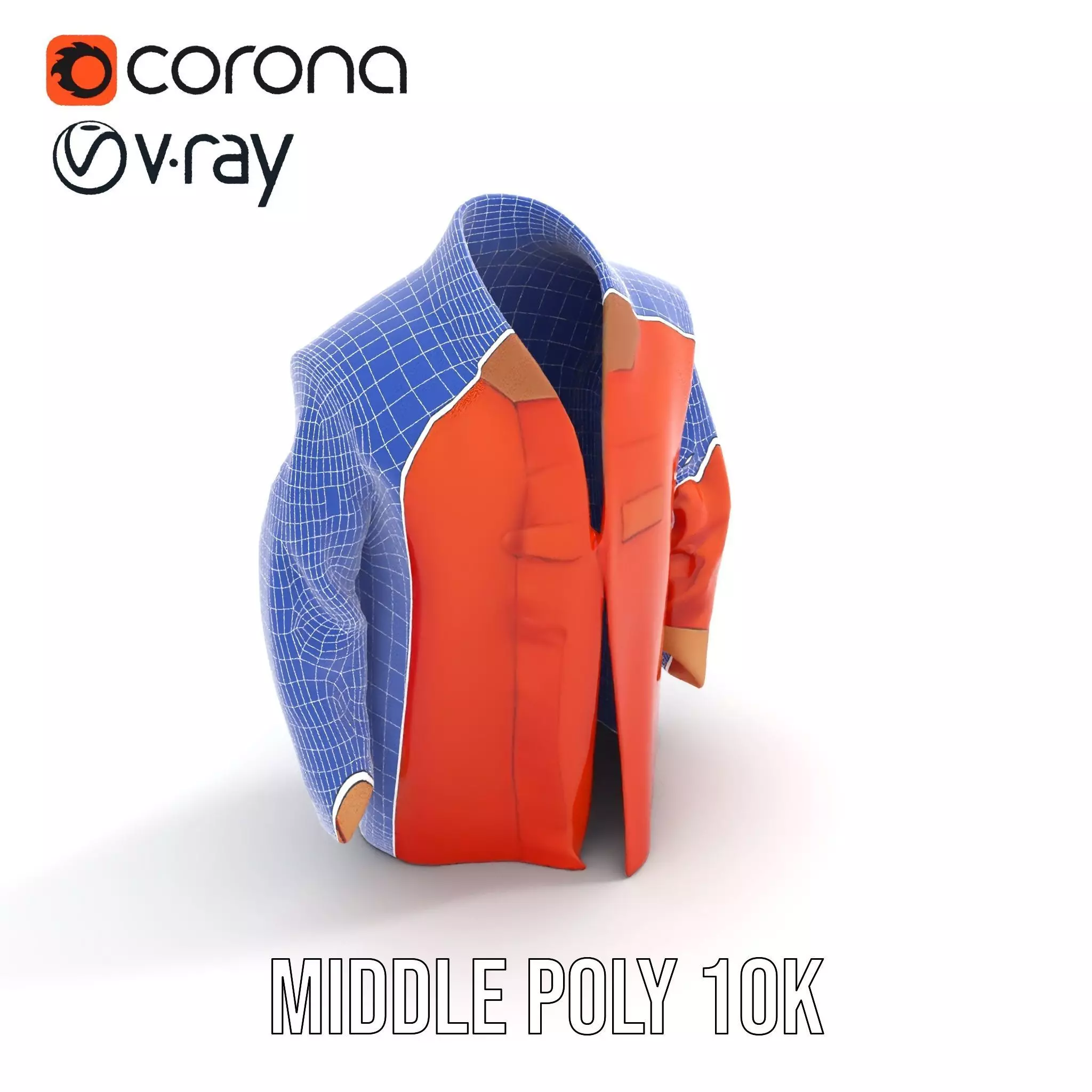 Elegant Orange Robe model pack Low-poly 3D model_11