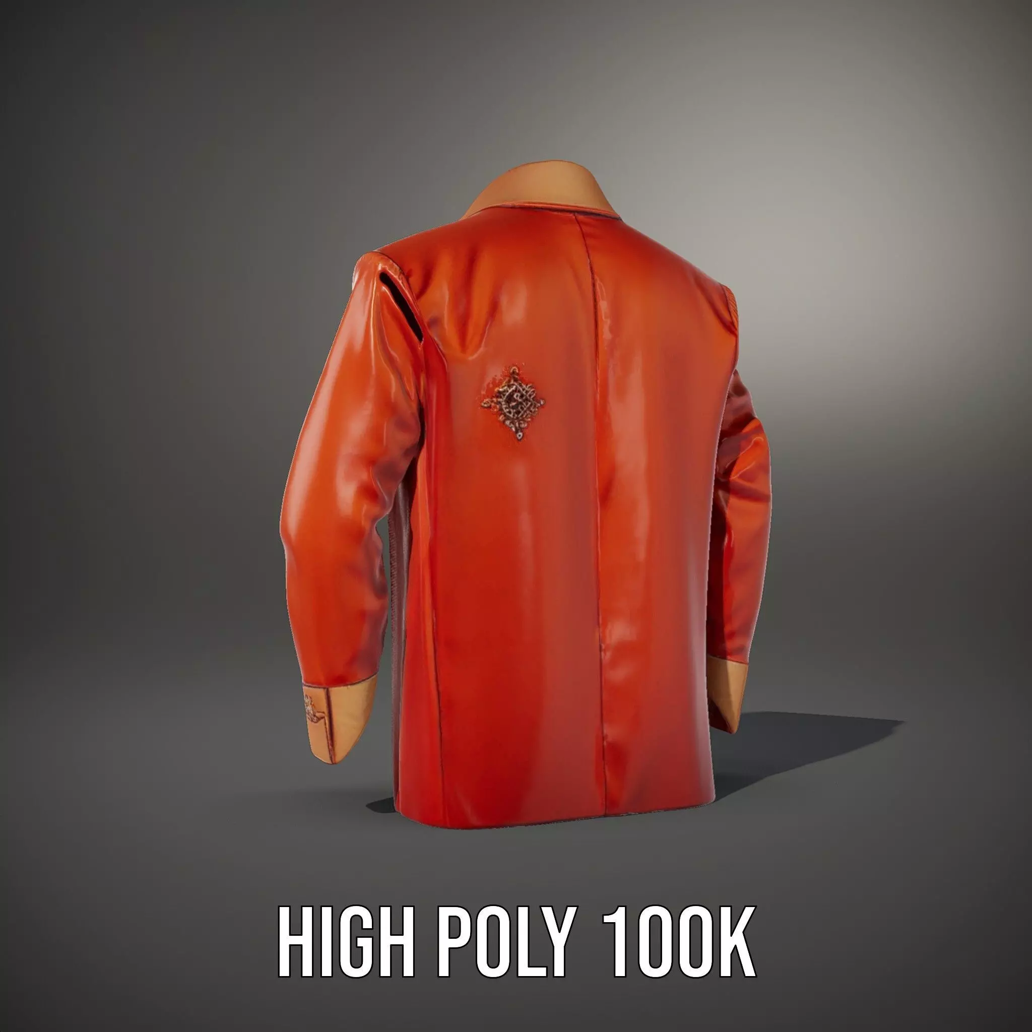 Elegant Orange Robe model pack Low-poly 3D model_10
