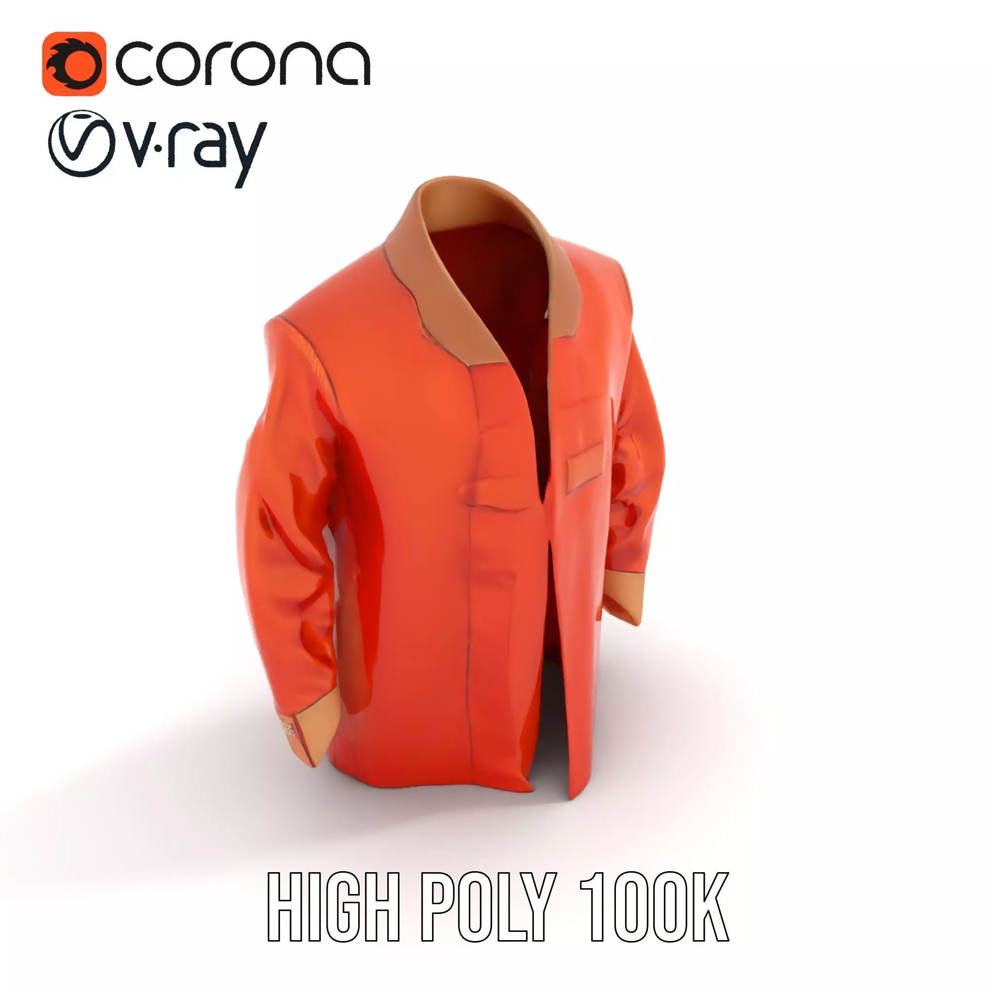 Elegant Orange Robe model pack Low-poly 3D model_15
