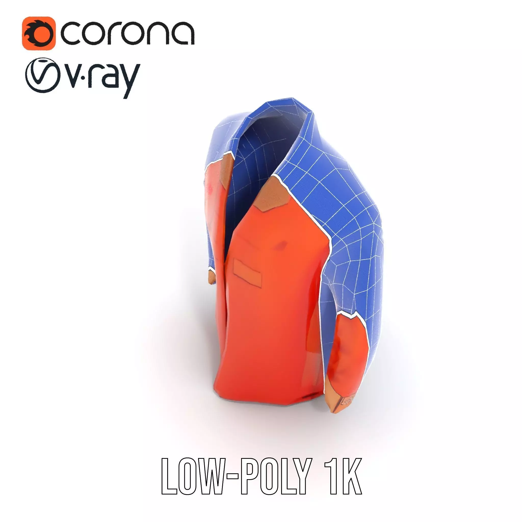 Elegant Orange Robe model pack Low-poly 3D model_27