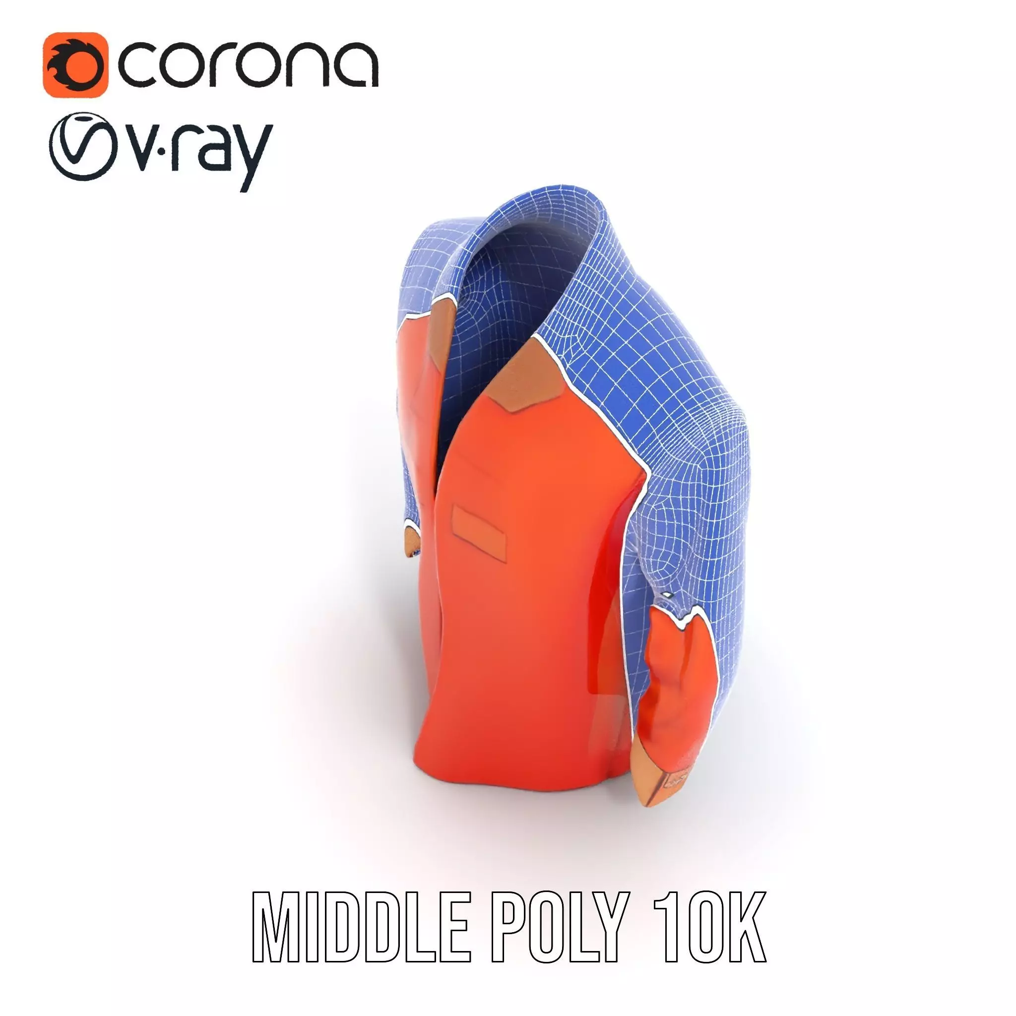 Elegant Orange Robe model pack Low-poly 3D model_18