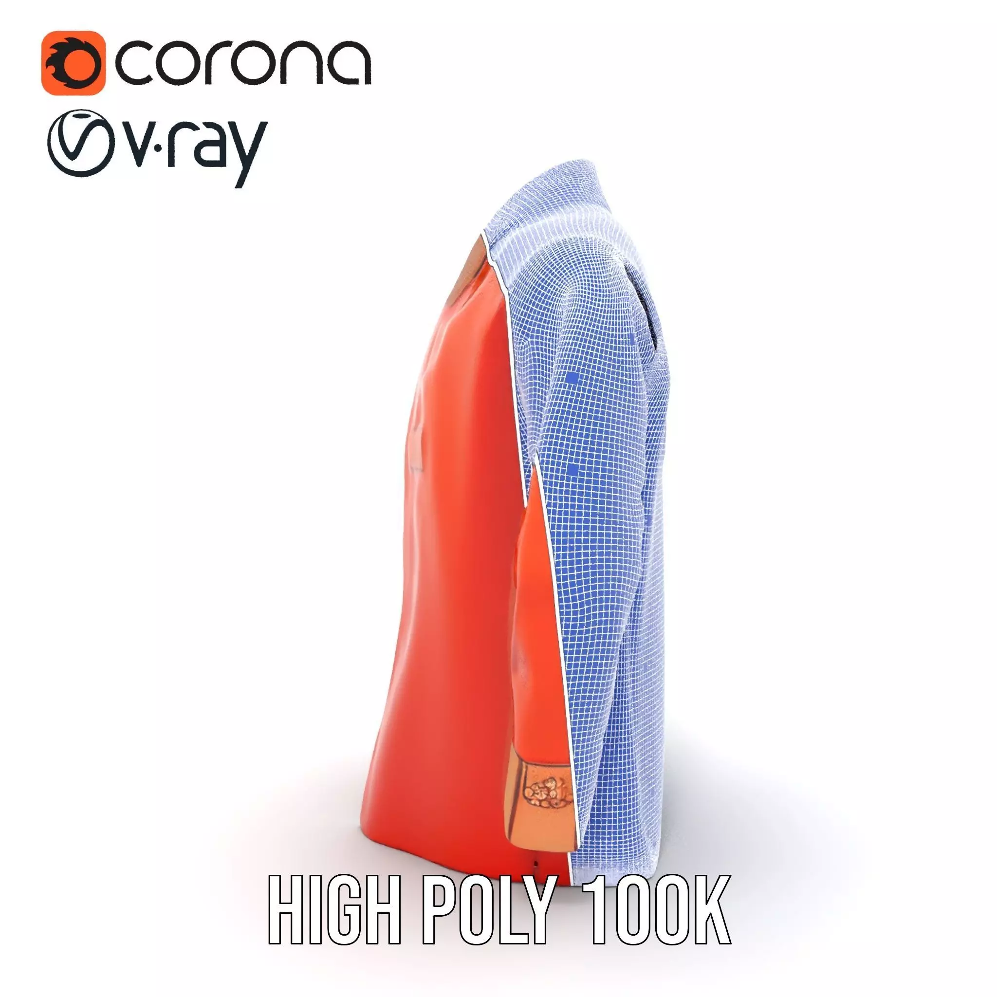 Elegant Orange Robe model pack Low-poly 3D model_34