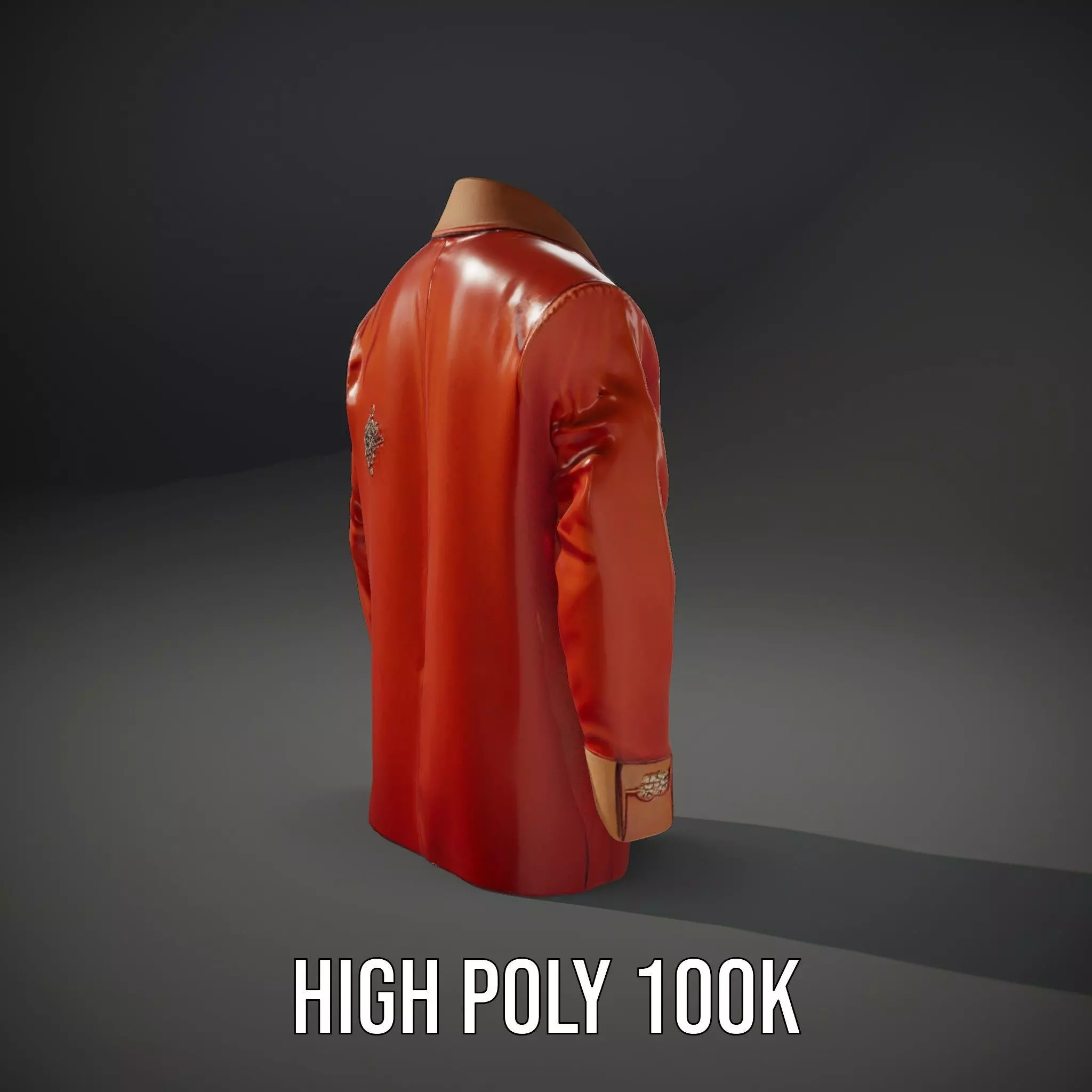 Elegant Orange Robe model pack Low-poly 3D model_8