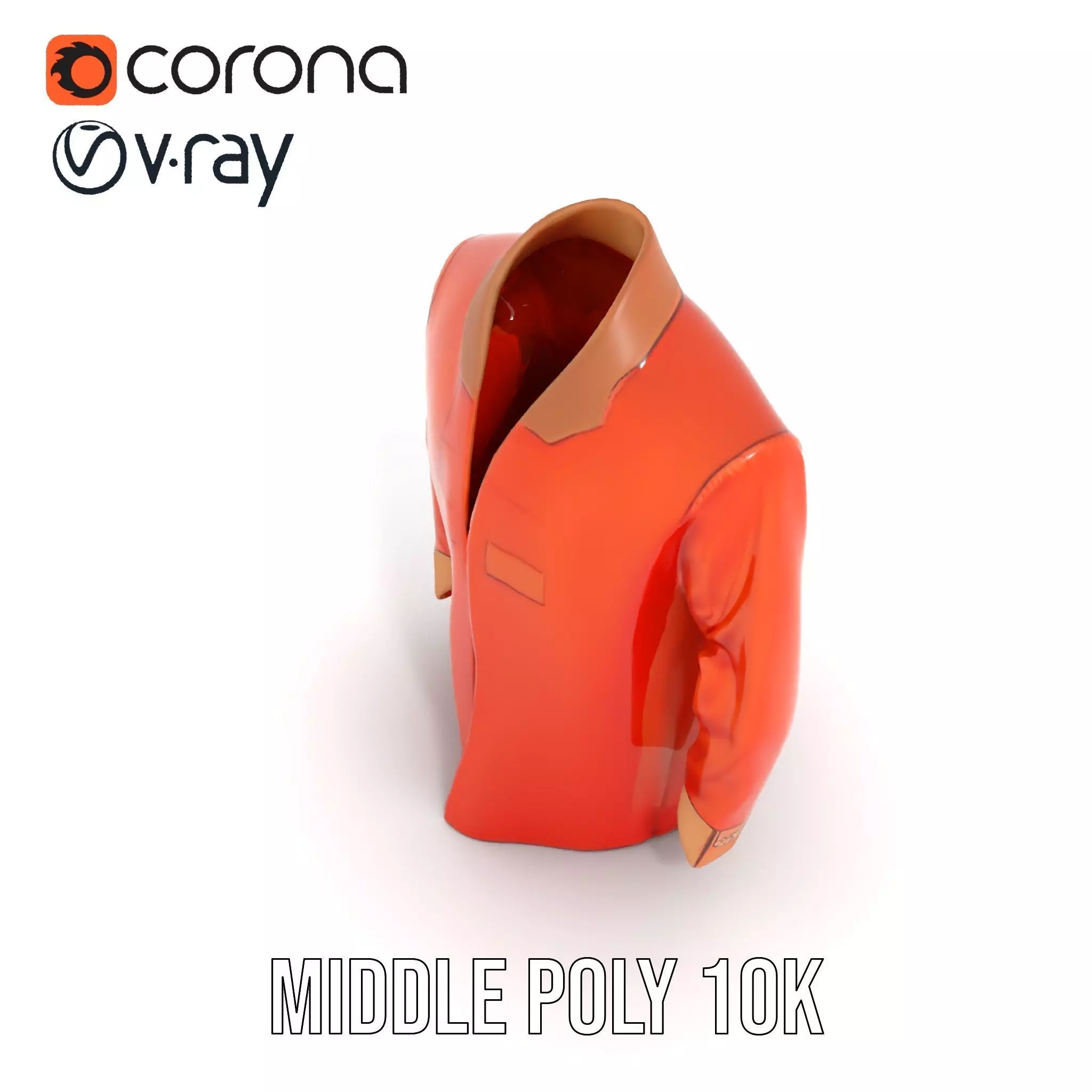 Elegant Orange Robe model pack Low-poly 3D model_13