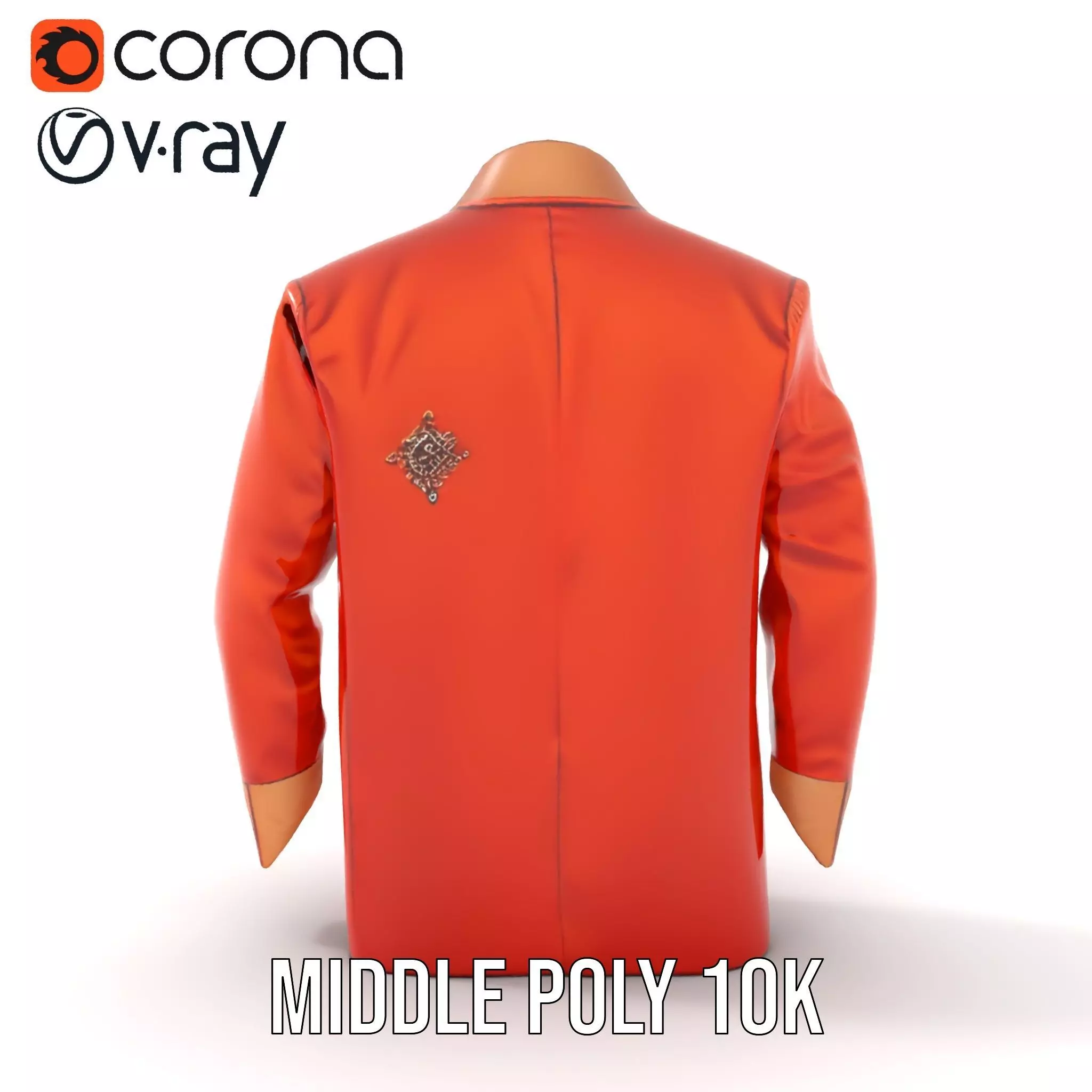 Elegant Orange Robe model pack Low-poly 3D model_26