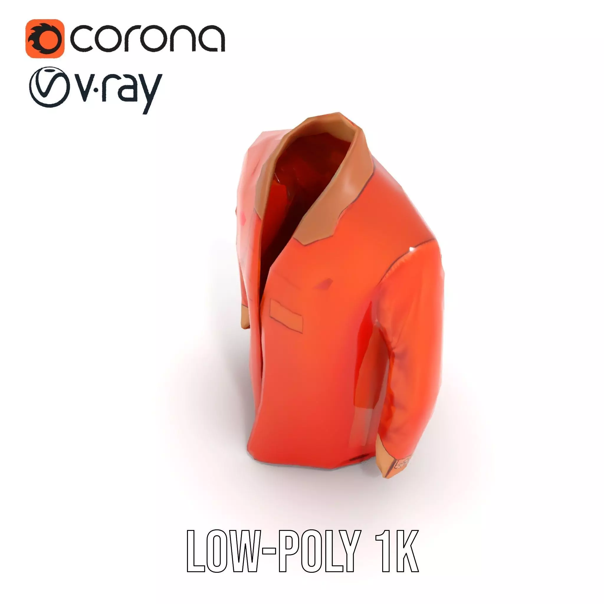 Elegant Orange Robe model pack Low-poly 3D model_12