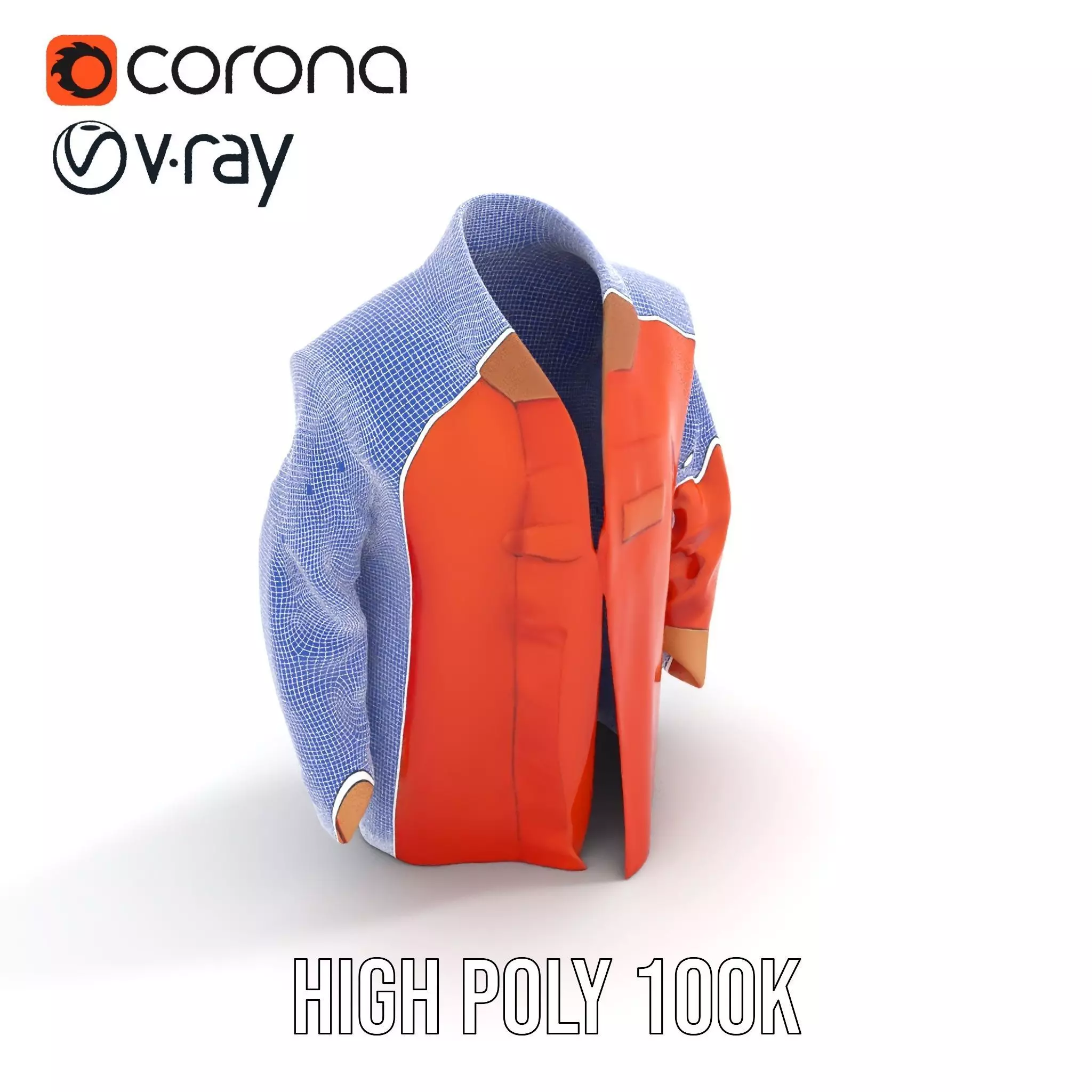 Elegant Orange Robe model pack Low-poly 3D model_28