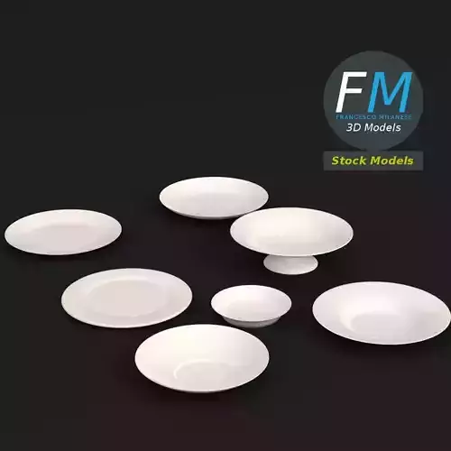 Bowles and dishes set 3D model