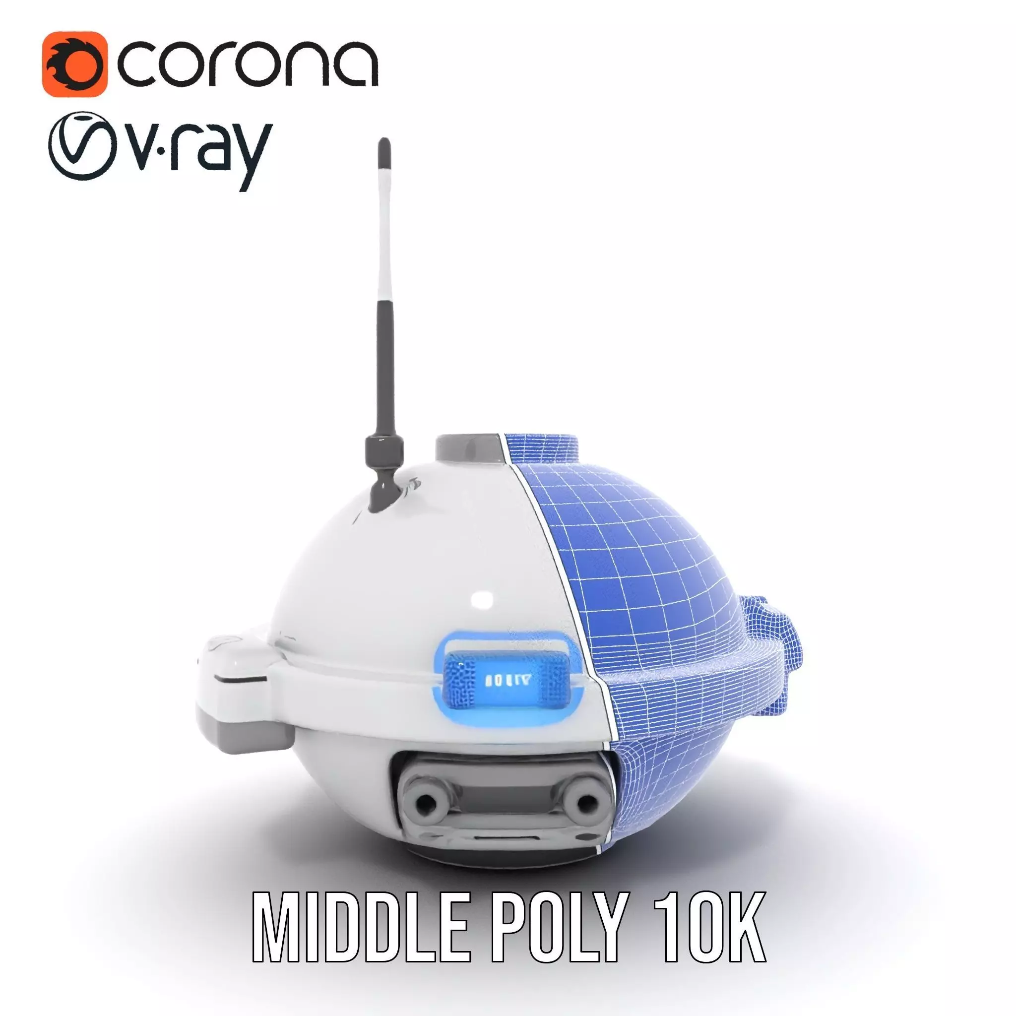 Futuristic Surveillance Drone model pack Low-poly 3D model_19