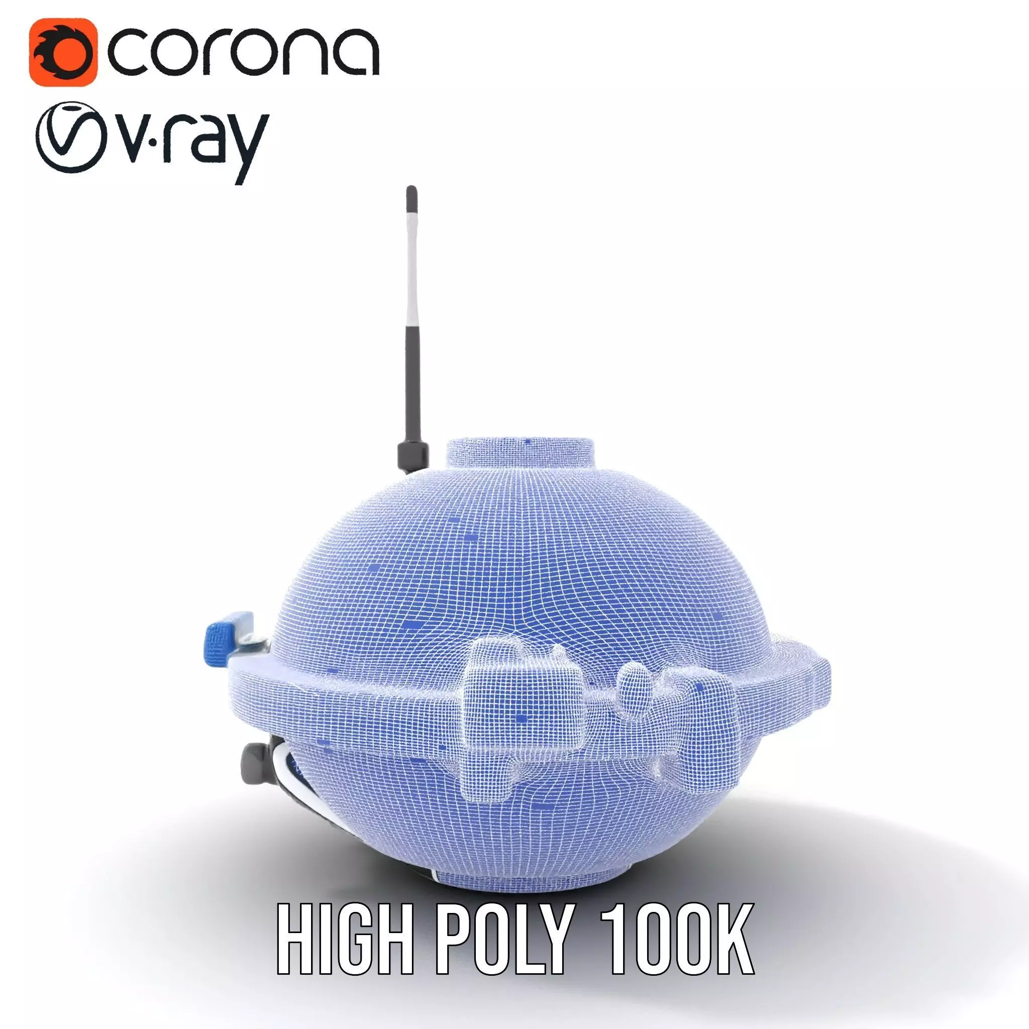 Futuristic Surveillance Drone model pack Low-poly 3D model_33