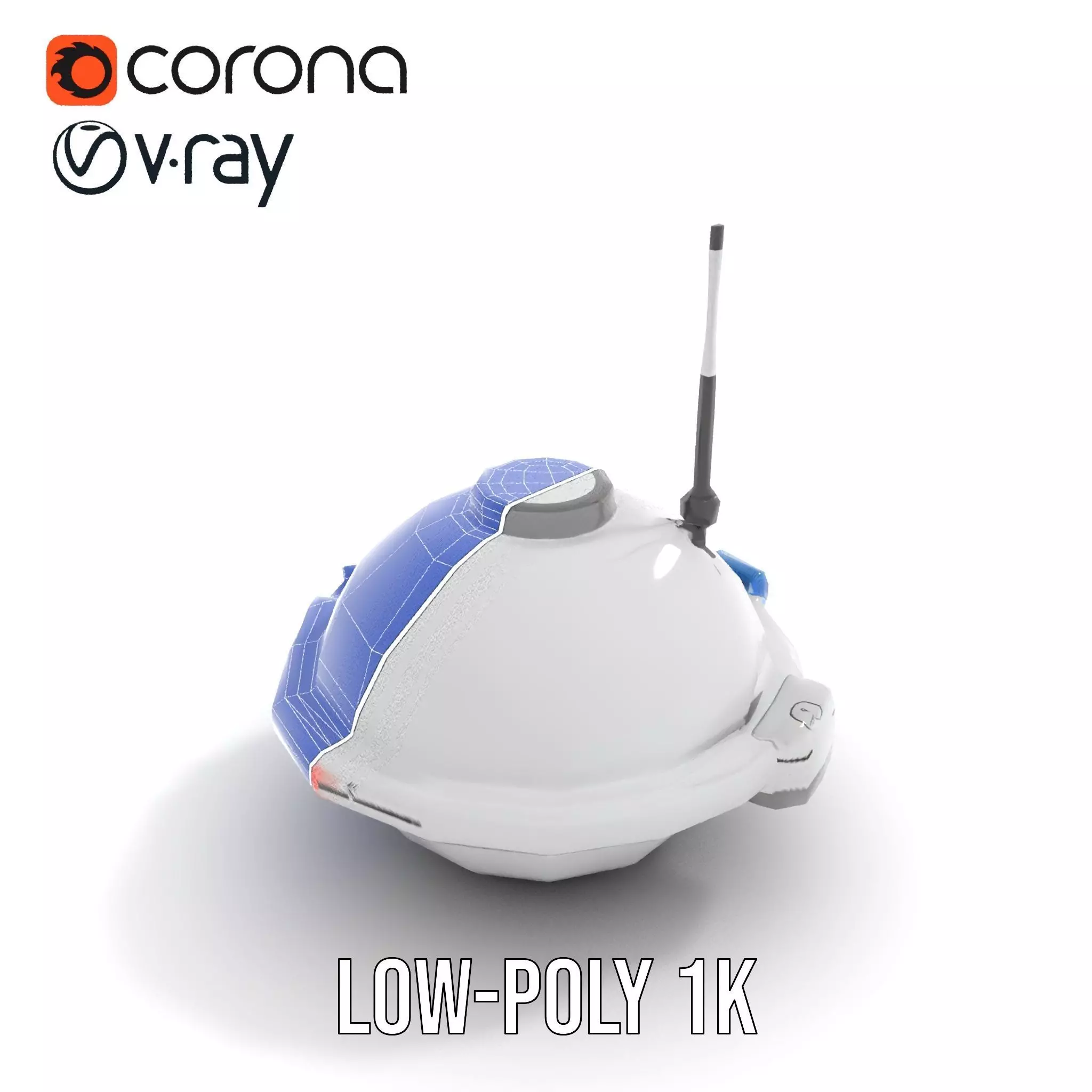 Futuristic Surveillance Drone model pack Low-poly 3D model_17