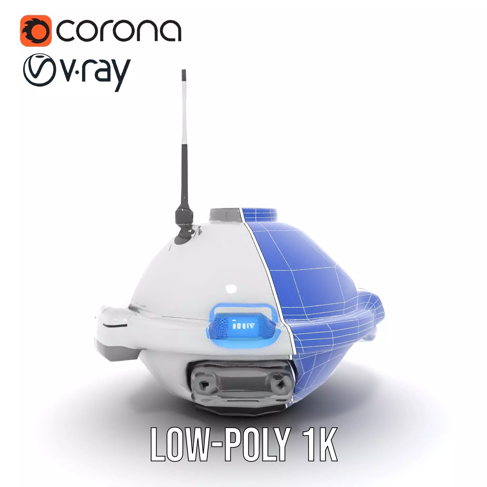 Futuristic Surveillance Drone model pack Low-poly 3D model_27