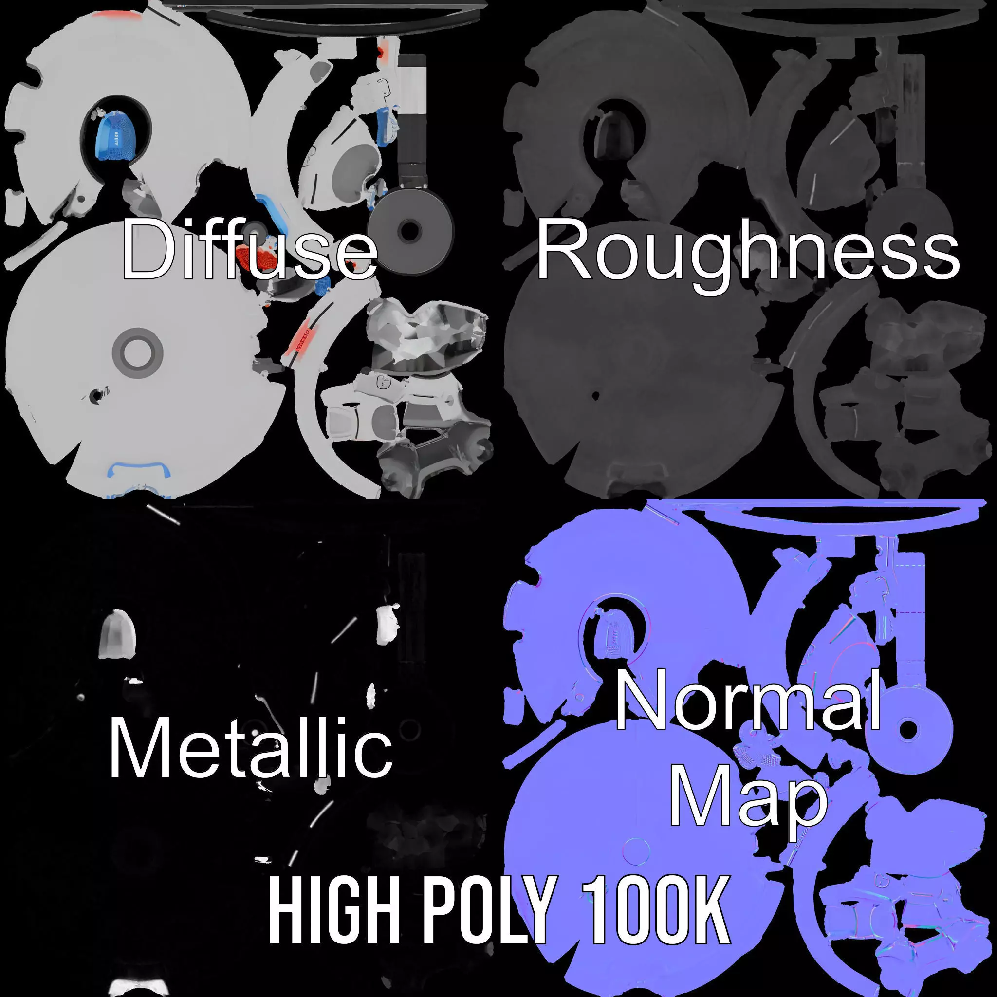 Futuristic Surveillance Drone model pack Low-poly 3D model_3