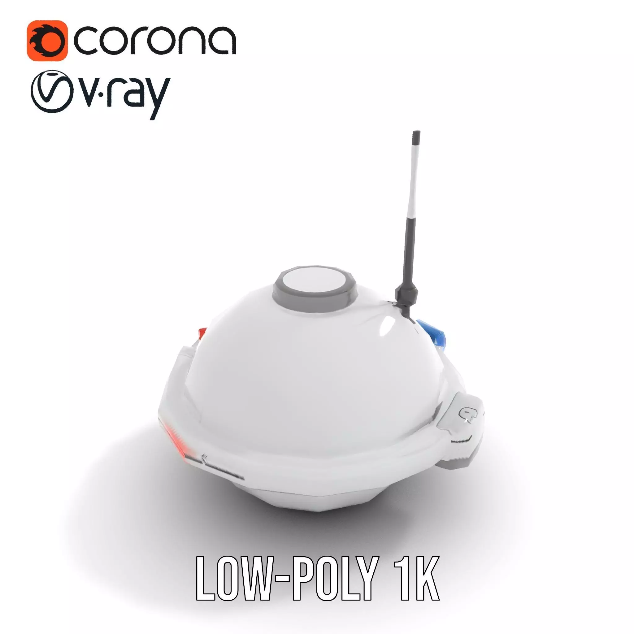 Futuristic Surveillance Drone model pack Low-poly 3D model_14