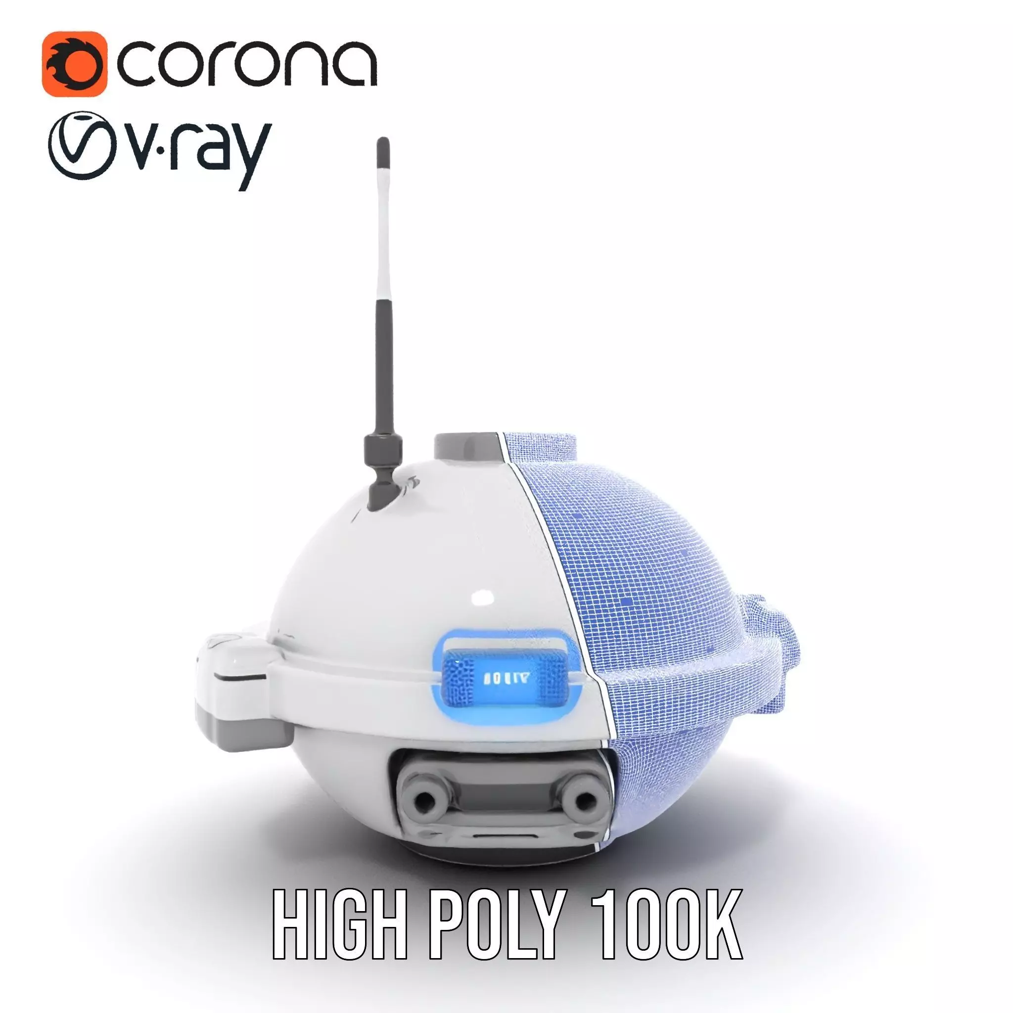 Futuristic Surveillance Drone model pack Low-poly 3D model_31