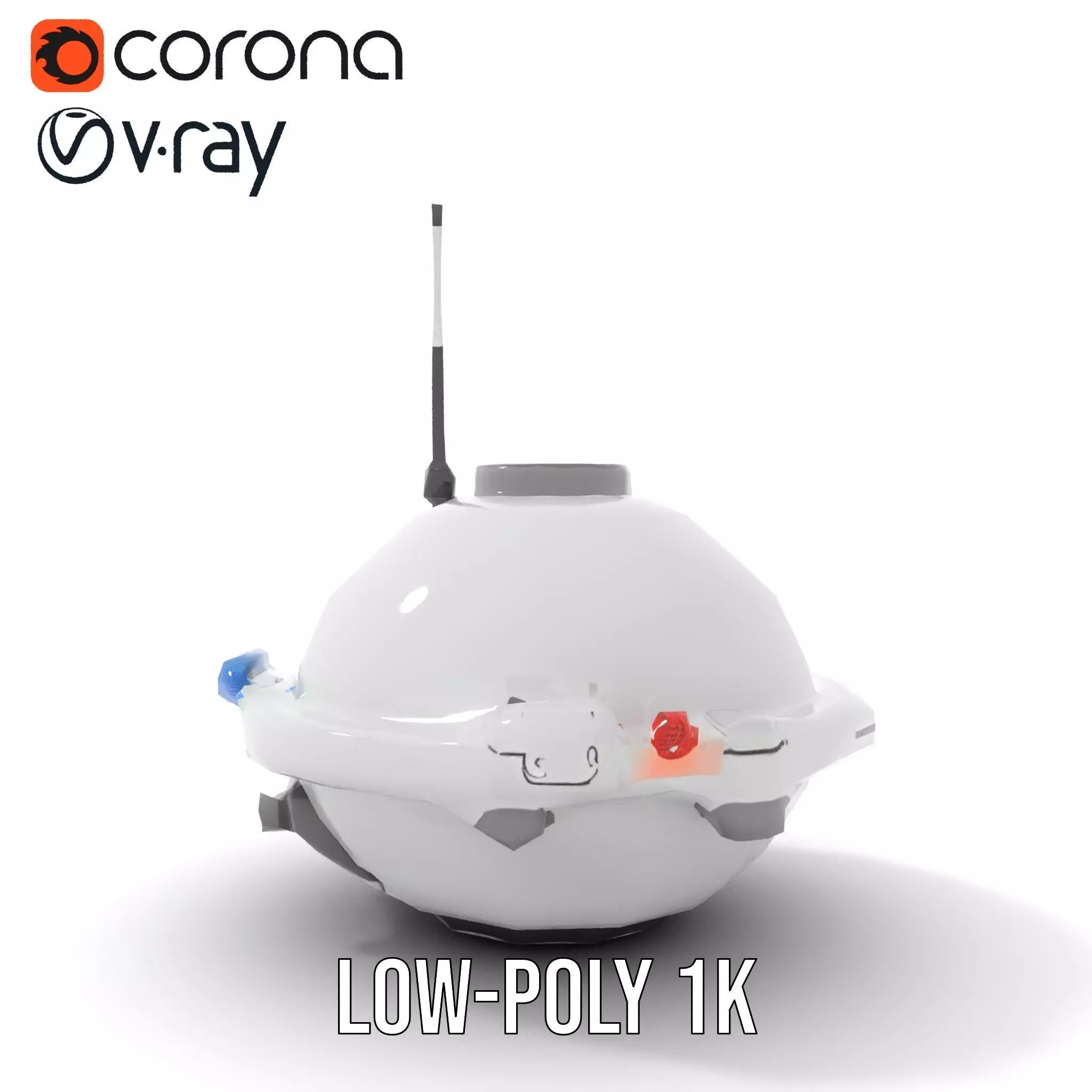 Futuristic Surveillance Drone model pack Low-poly 3D model_20