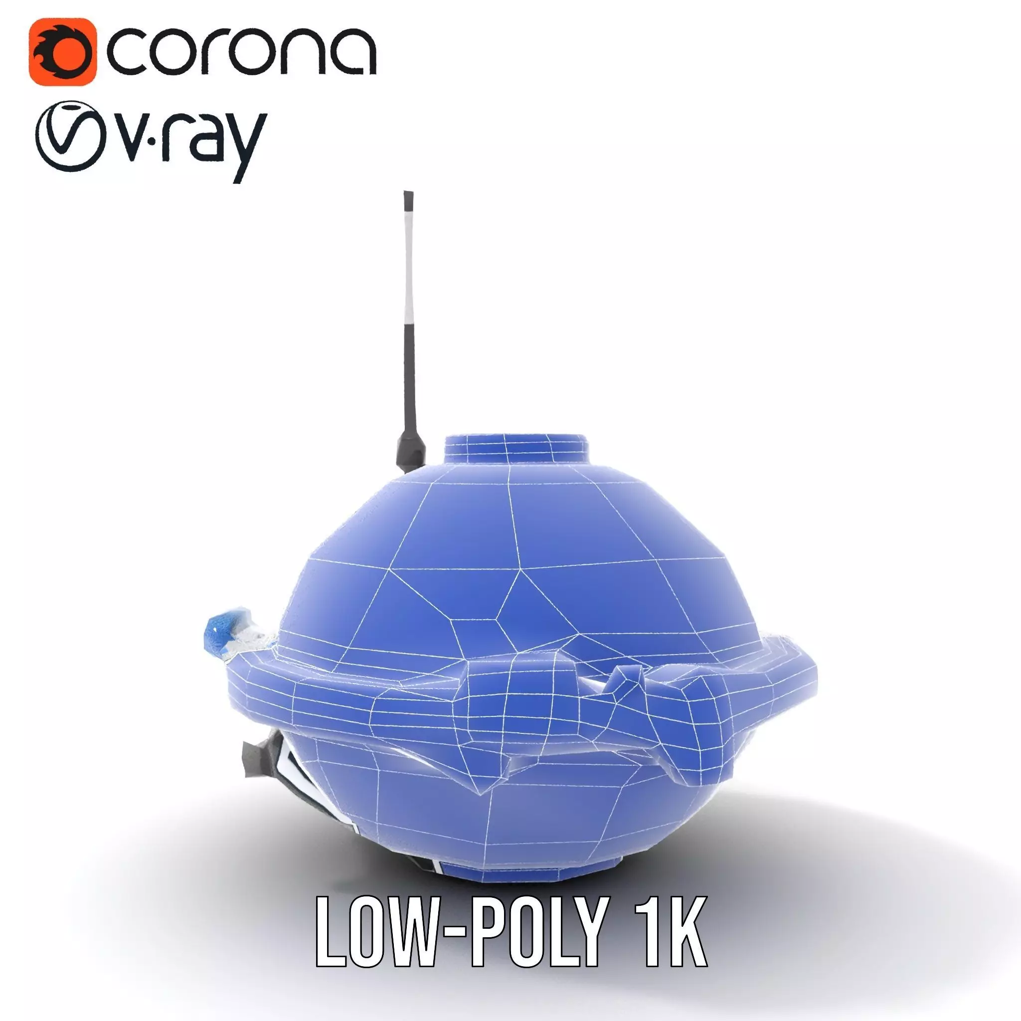 Futuristic Surveillance Drone model pack Low-poly 3D model_30