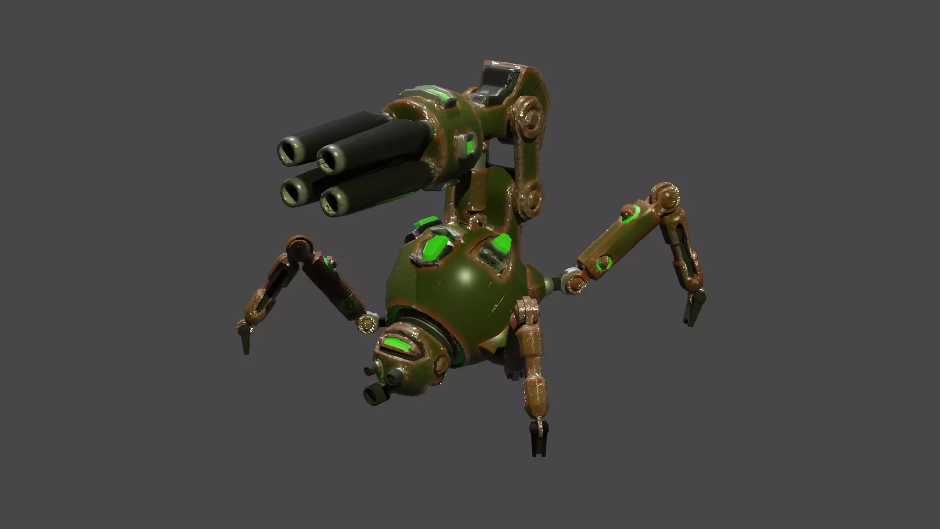 spider robot Low-poly 3D model_8