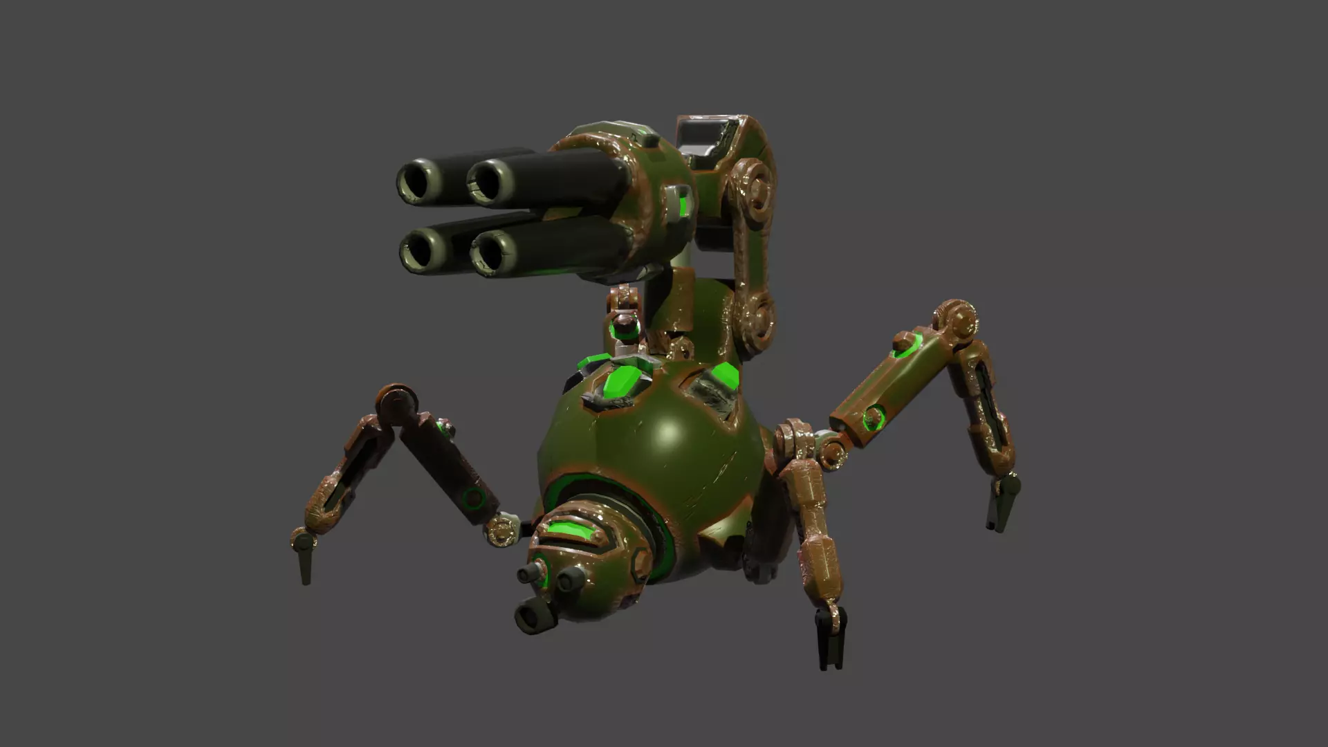 spider robot Low-poly 3D model_3