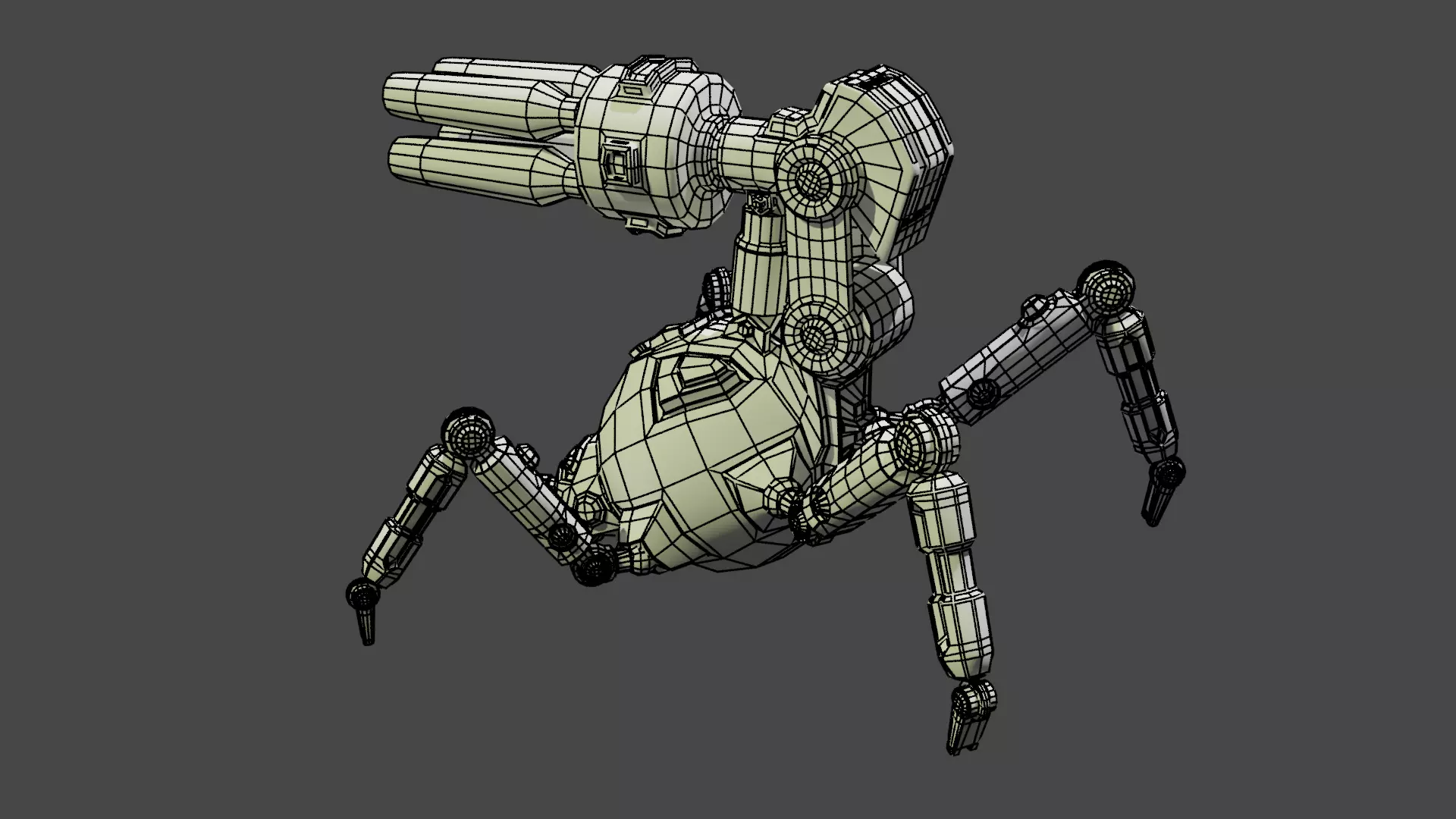 spider robot Low-poly 3D model_11