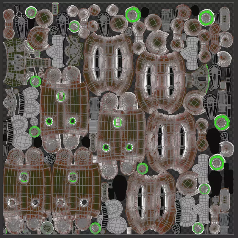 spider robot Low-poly 3D model_14