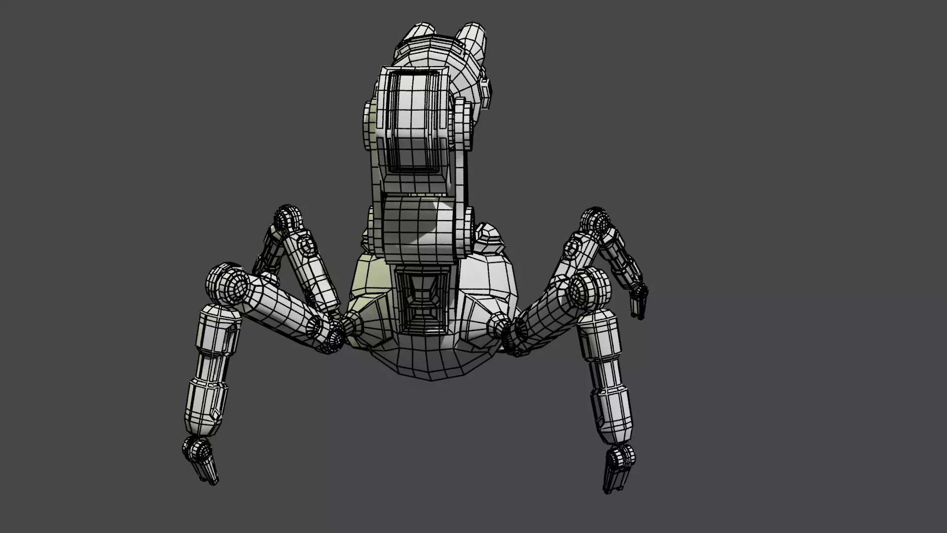 spider robot Low-poly 3D model_12