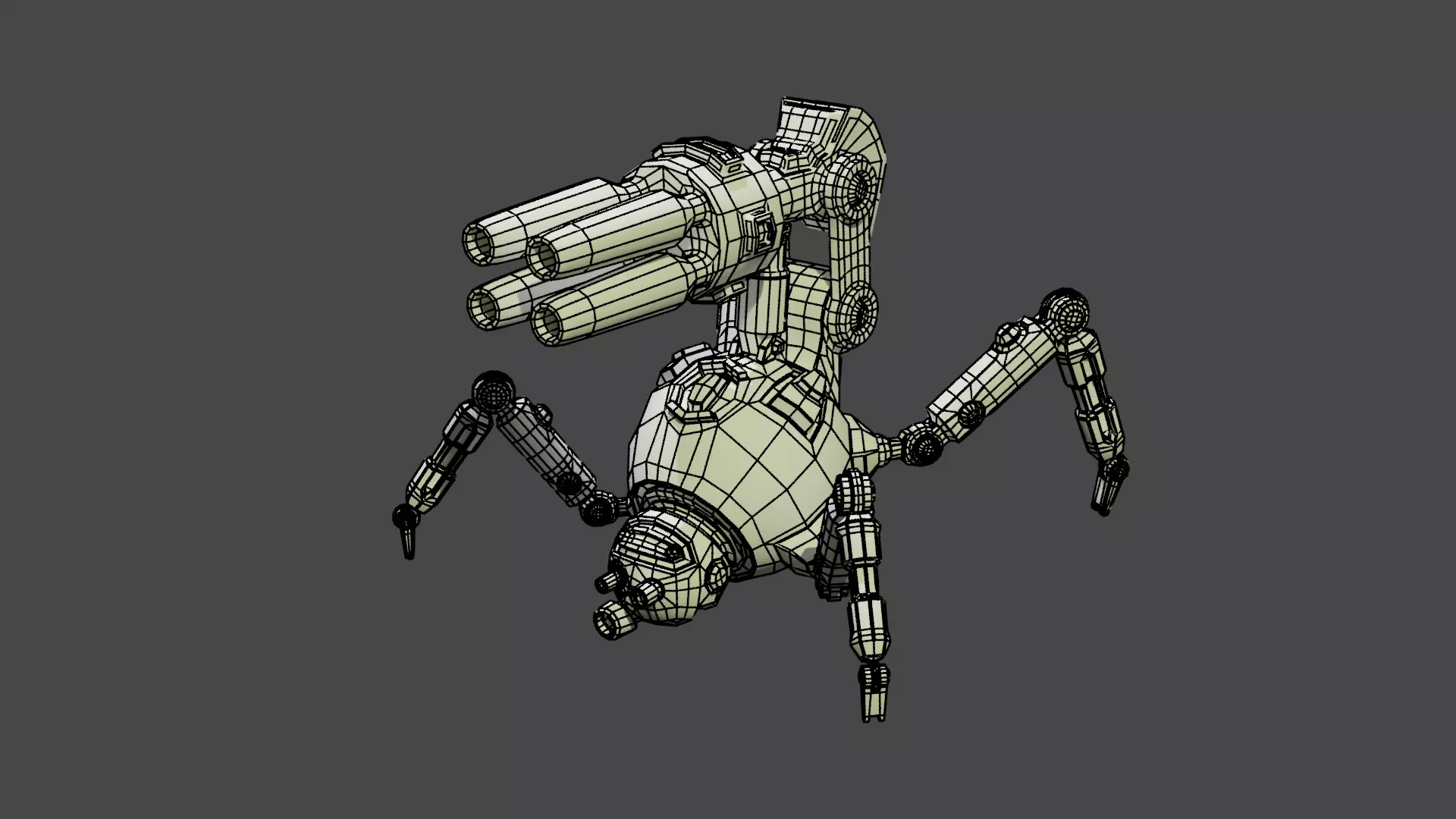 spider robot Low-poly 3D model_10