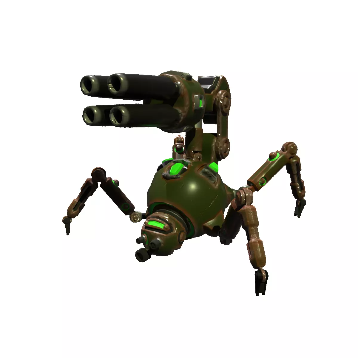 spider robot Low-poly 3D model_0