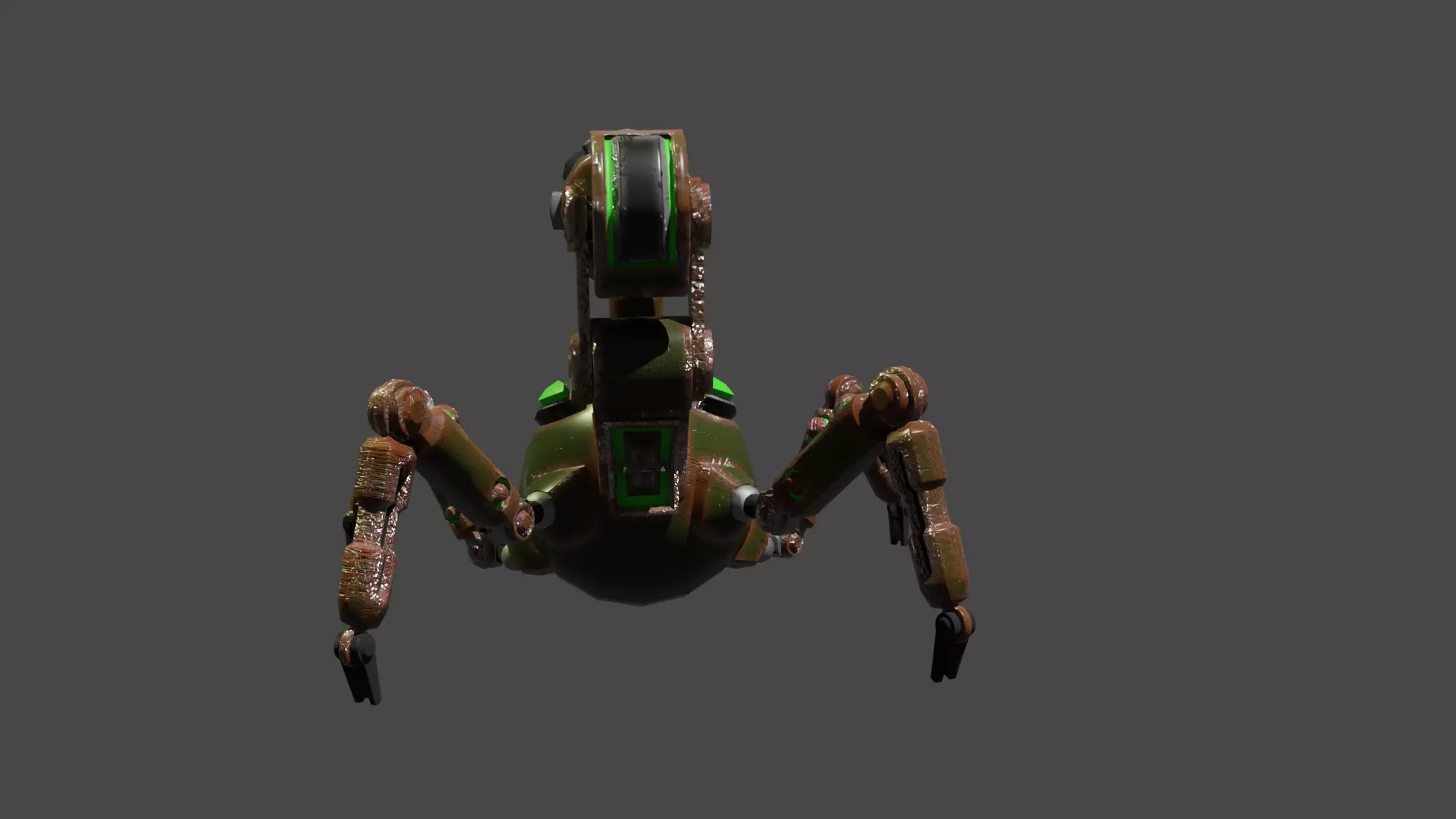 spider robot Low-poly 3D model_5