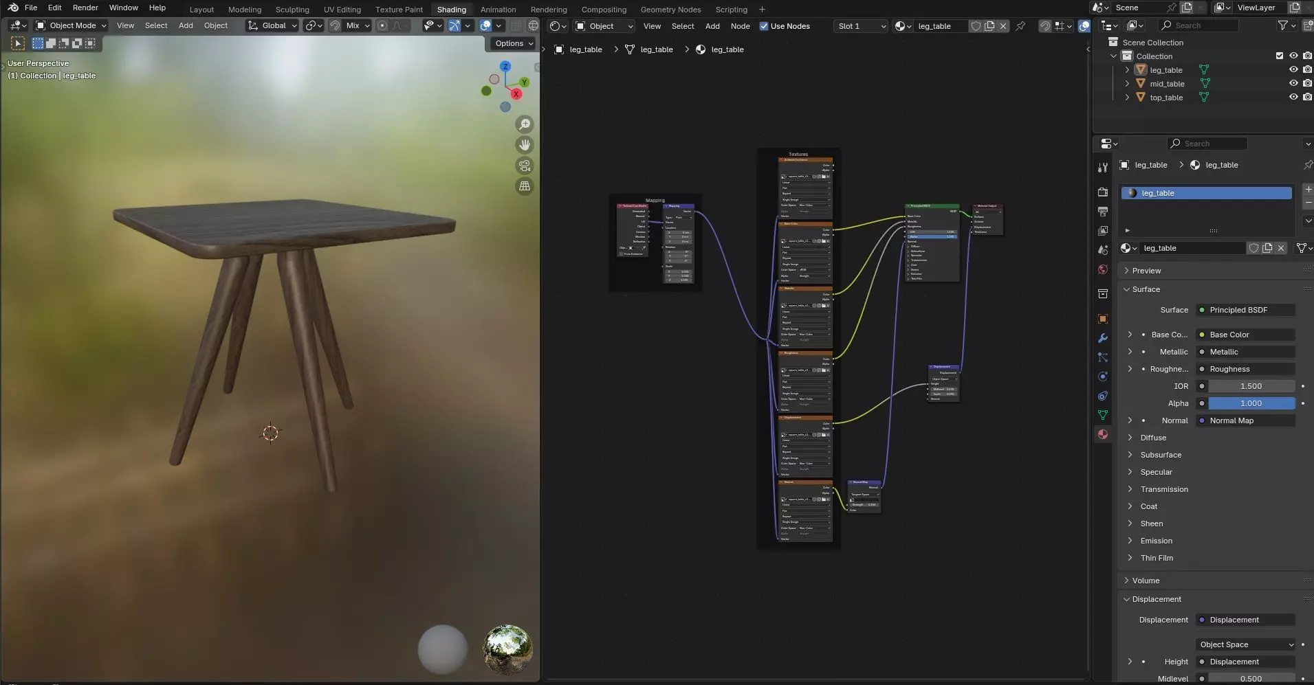 Square Table CG41 3D model_11