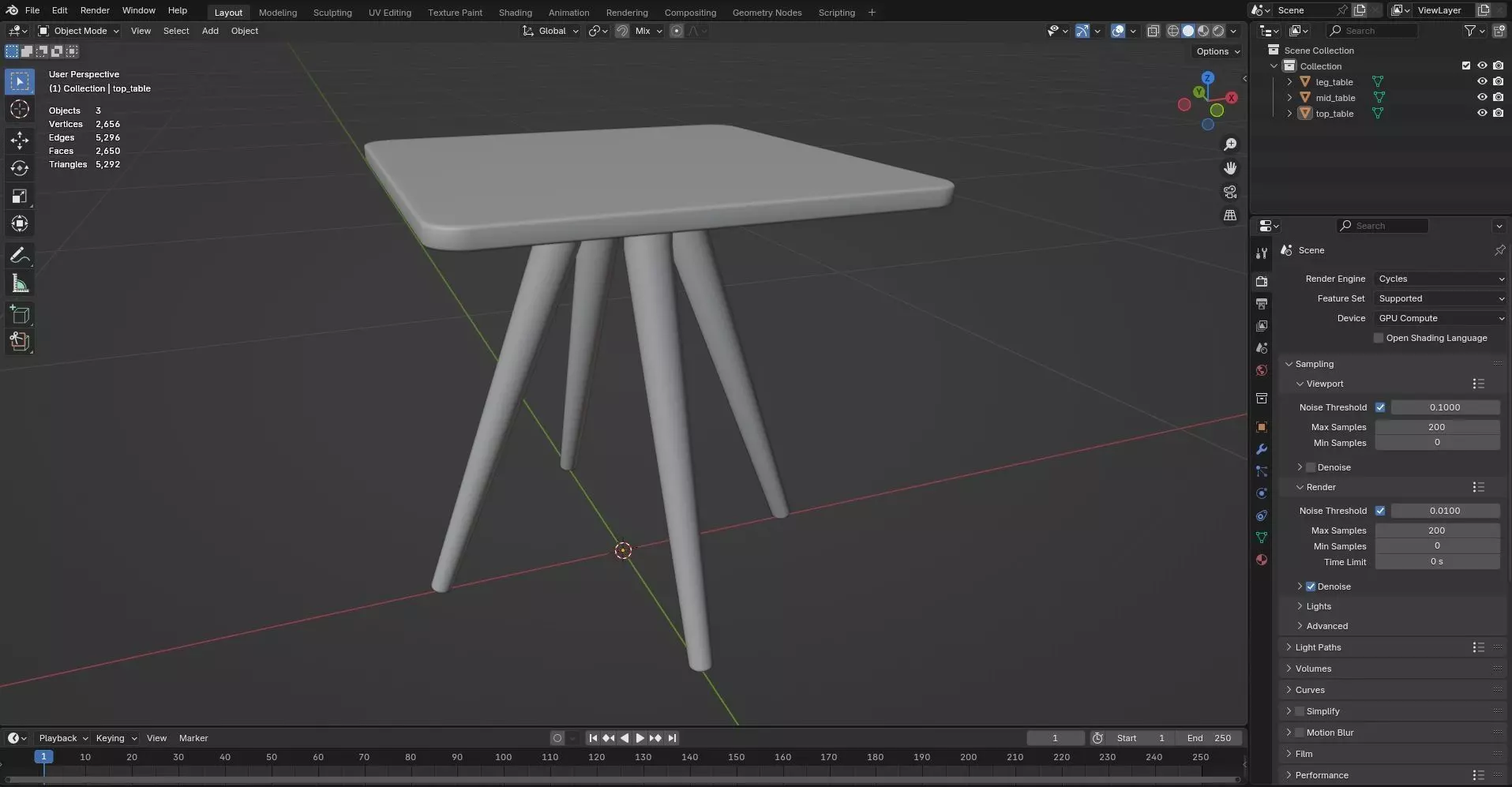Square Table CG41 3D model_7