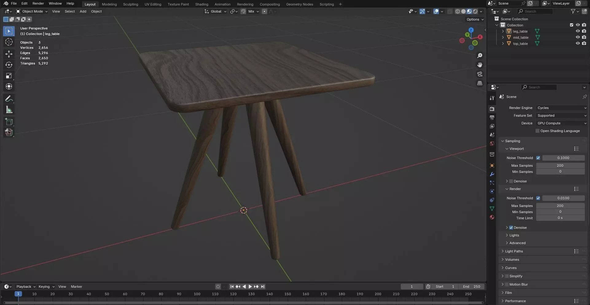 Square Table CG41 3D model_8